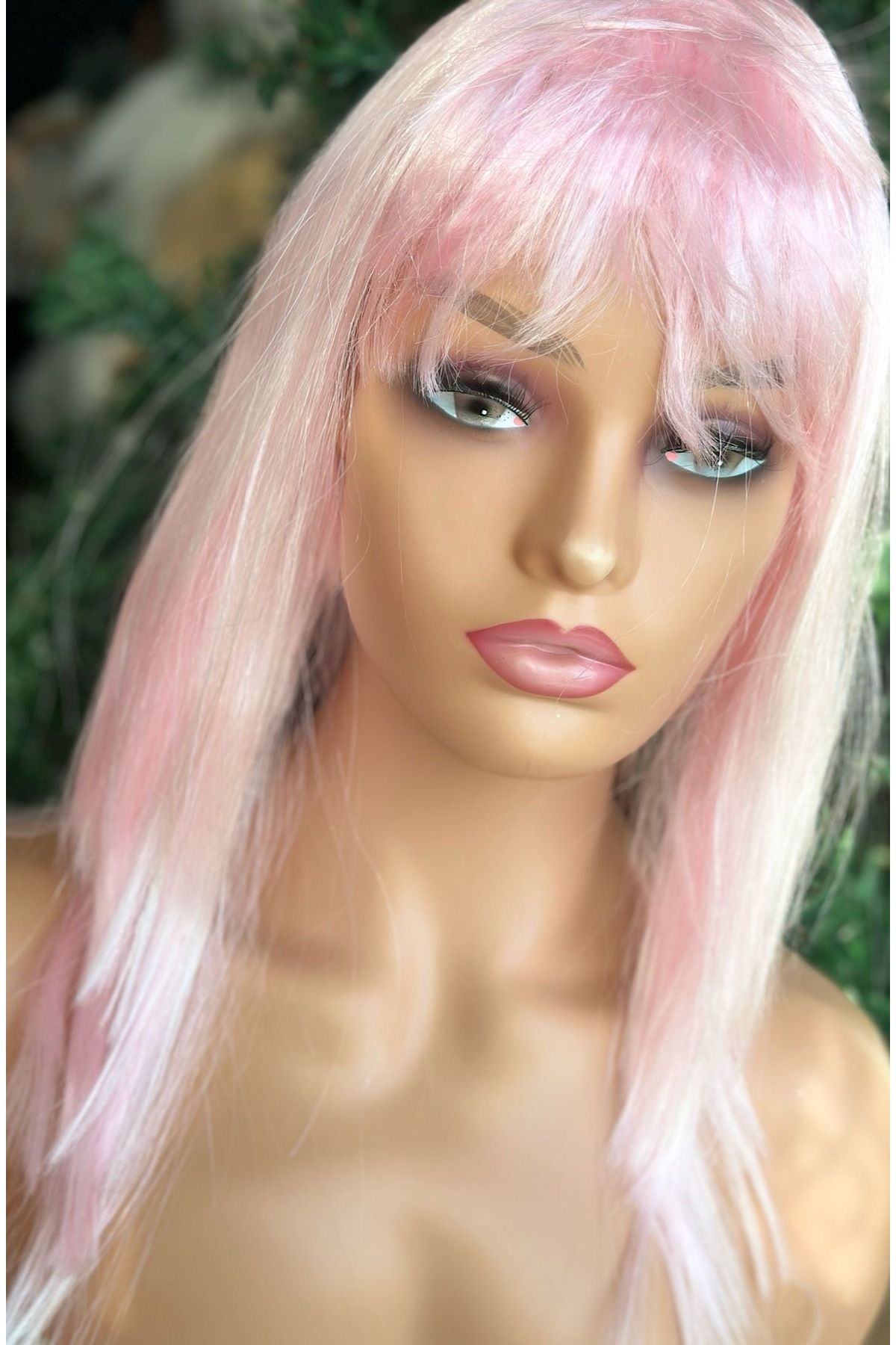 QUEEN AKSESUAR Barbie Parti doğum günü kostüm deniz kızı gösteri peruğu ayarlanır uzun peruk saç renkli şeker pembe