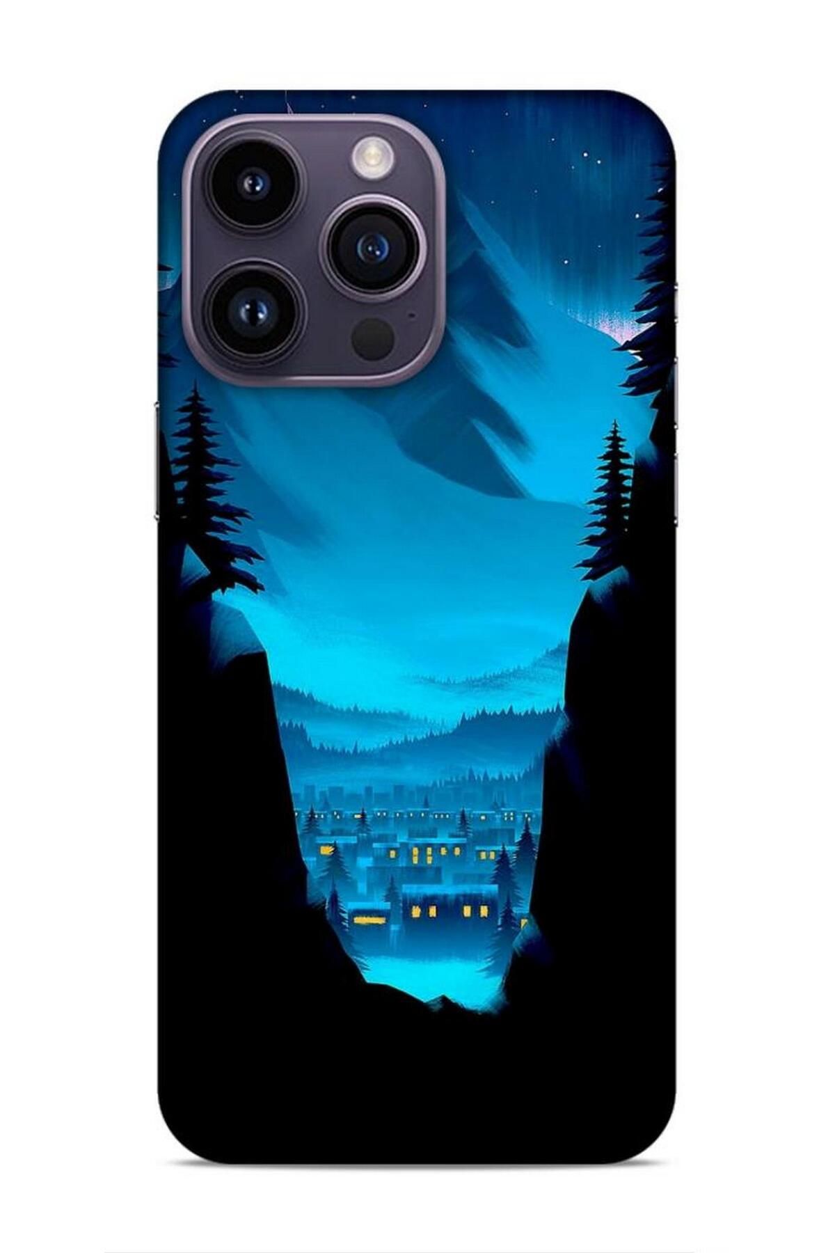 Lopard Apple iPhone 14 Pro Max Kılıf Caliburn 14 Wireless Magsafe Cover Kılıf Norveç Manzara