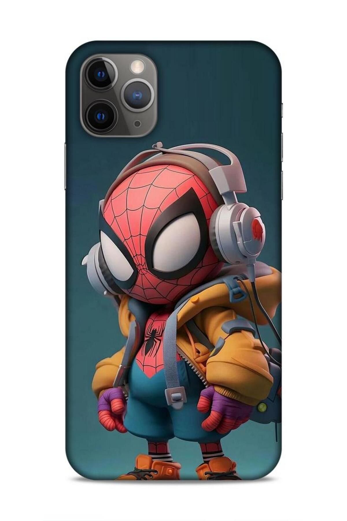 Lopard Apple iPhone 11 Pro Max Kılıf Caliburn 25 Spiderman Bebek Soyulmayan Kılıf
