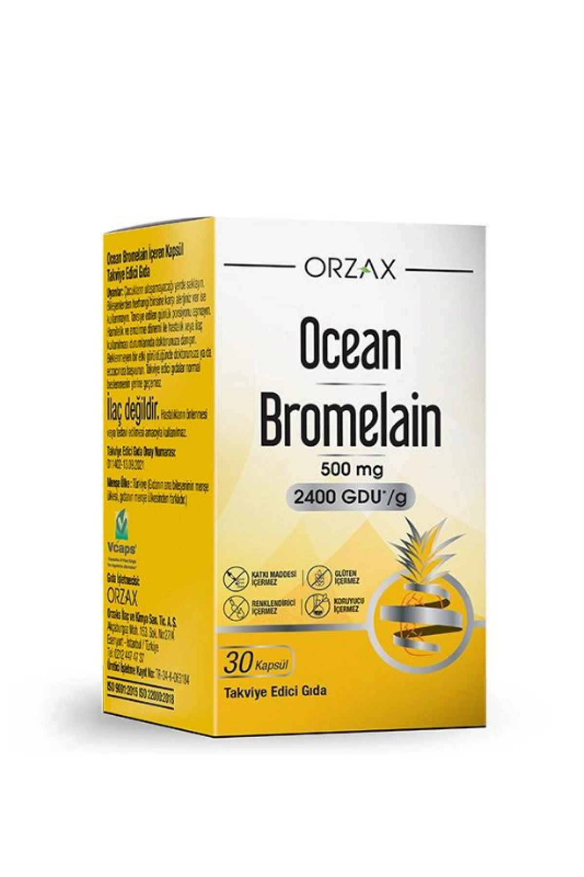Orzax Ocean Bromelain 30 Kapsül