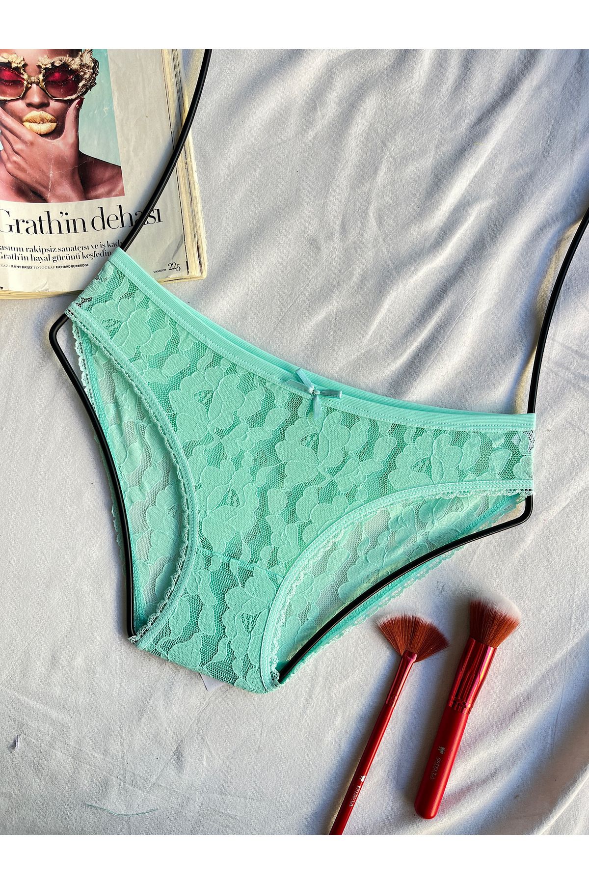 hepsi moda Dantel Fantezi Bikini Külot - 101 - Su Yeşili