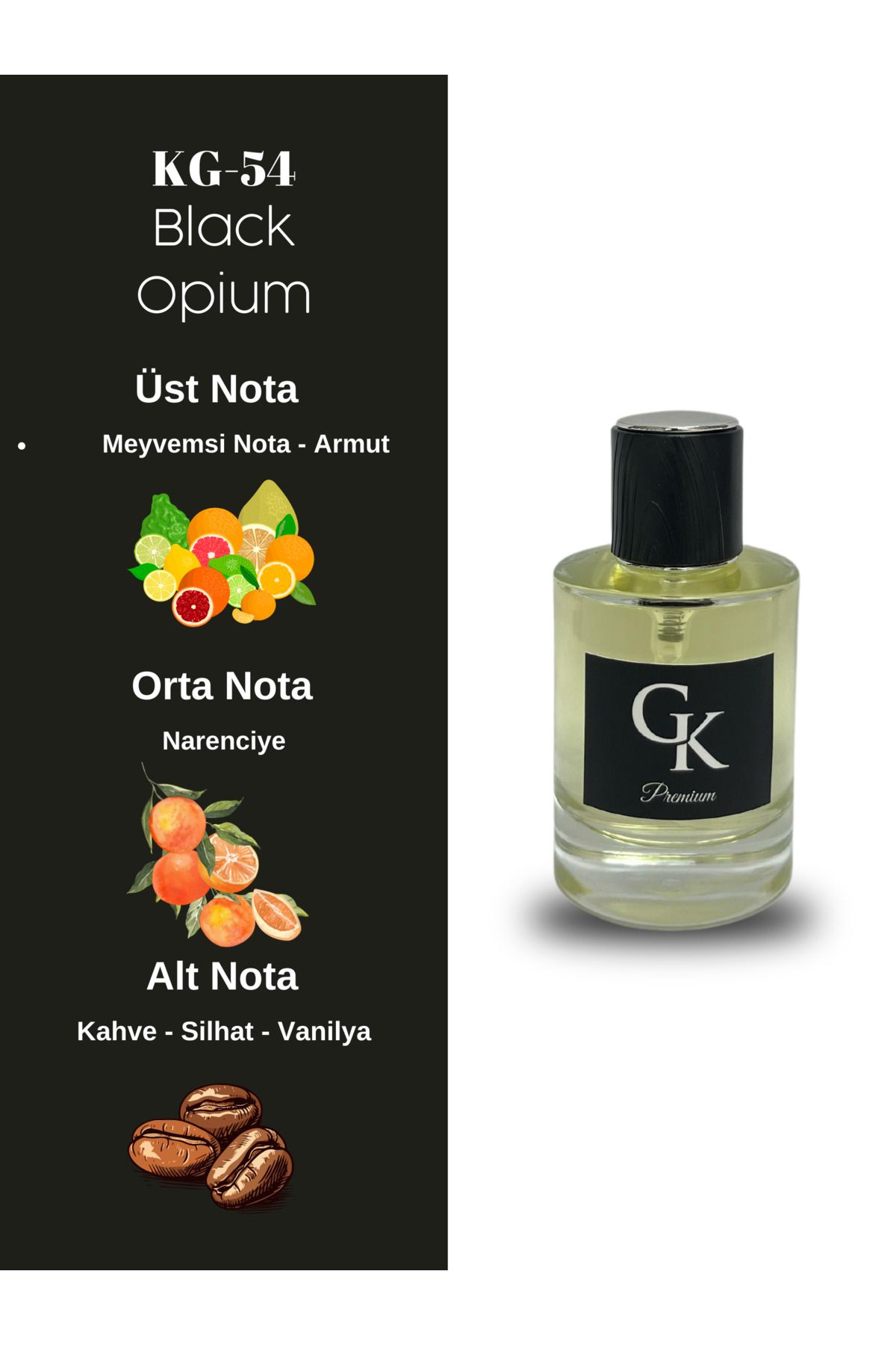 Gk Perfume Premium Kg-54 Black Opium Edp Parfum 50 ml Kadın