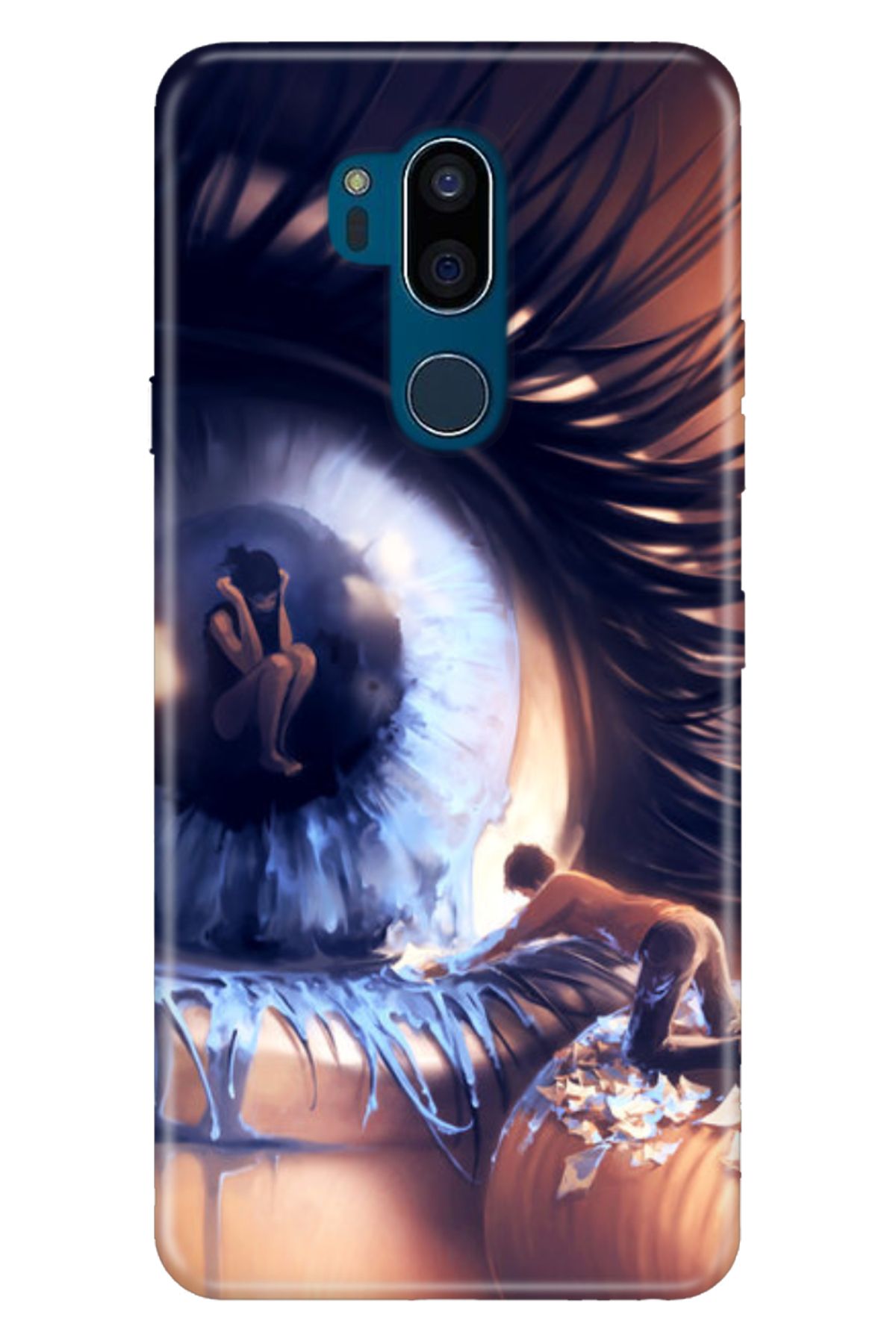 LG G7 ThinQ Uyumlu Kılıf Mia Serisi Desenli Esnek Silikon - Aşk Gözyaşı