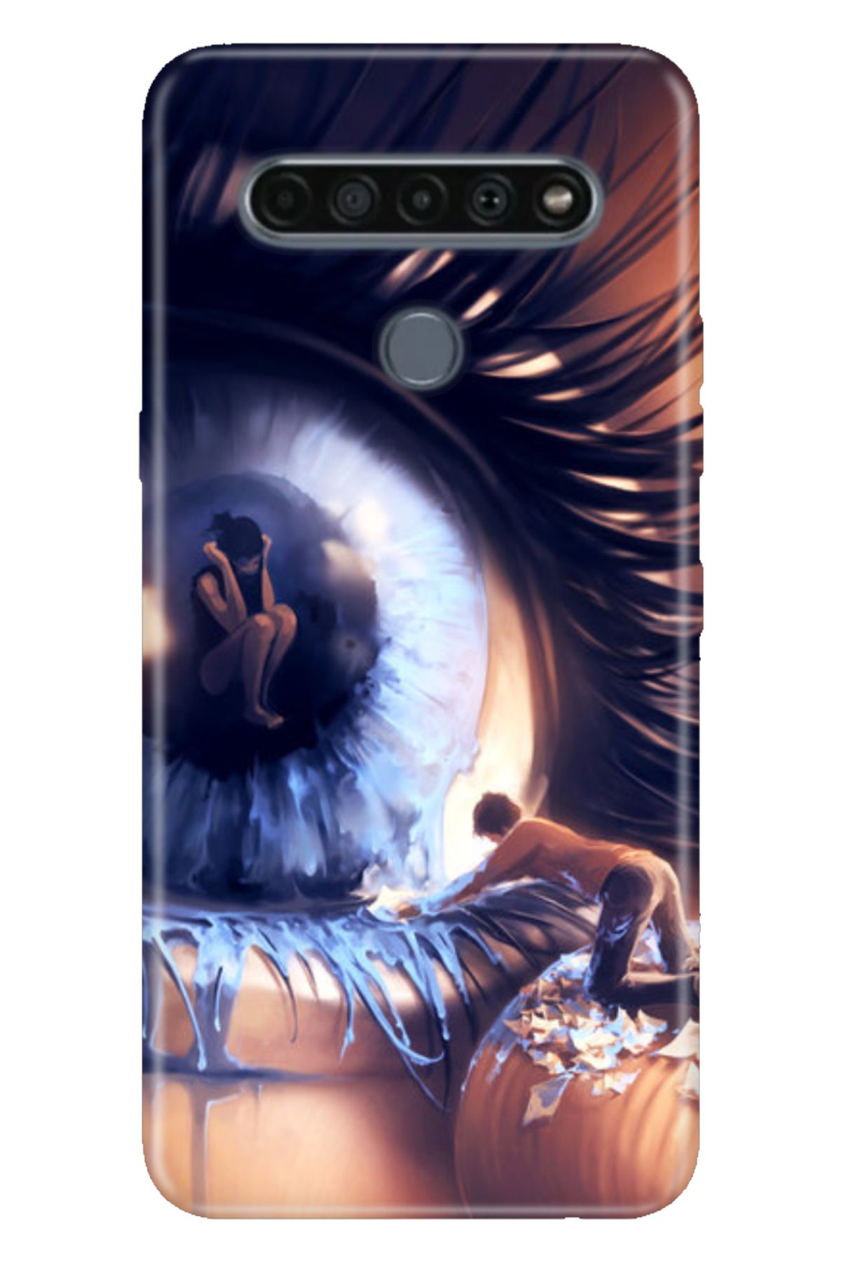 LG K61 Uyumlu Kılıf Mia Serisi Desenli Esnek Silikon - Aşk Gözyaşı