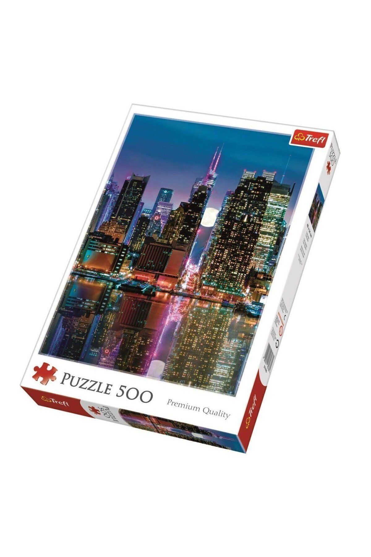Uçar Oyuncak 37261 Trefl Puzzle Full Moon Over The Manhattan 500 Parça Puzzle