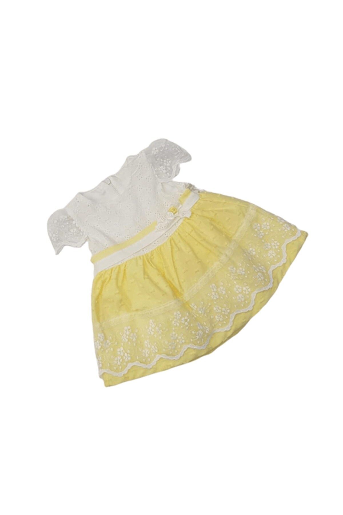 Genel Markalar Mymio Baby 2636 Kız Bebek Güpürlü Fiyonklu Penye Elbise