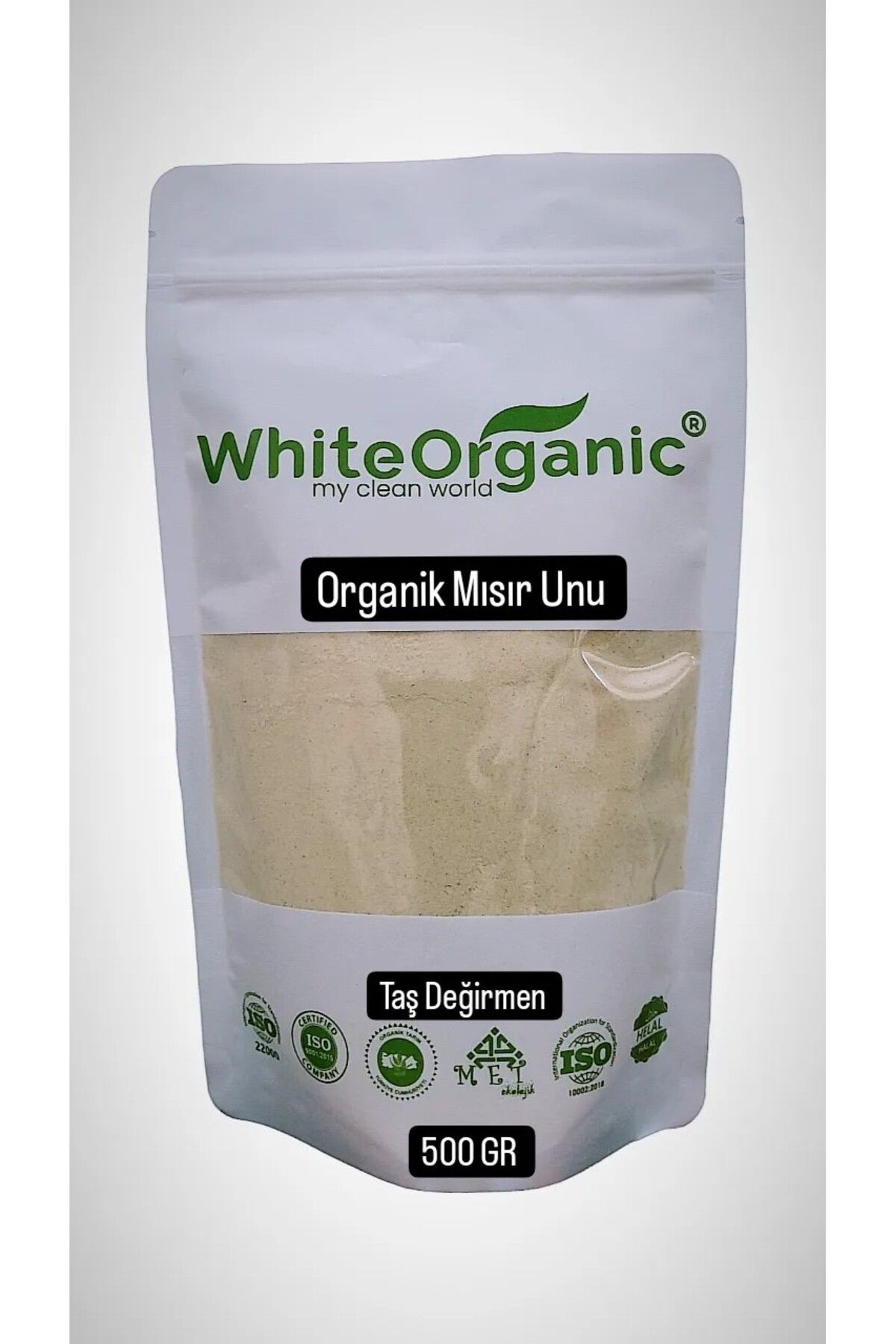 White Organic Organik Mısır Unu 500 gr Taş Değirmen Atalık Tohum Organic Corn Flour