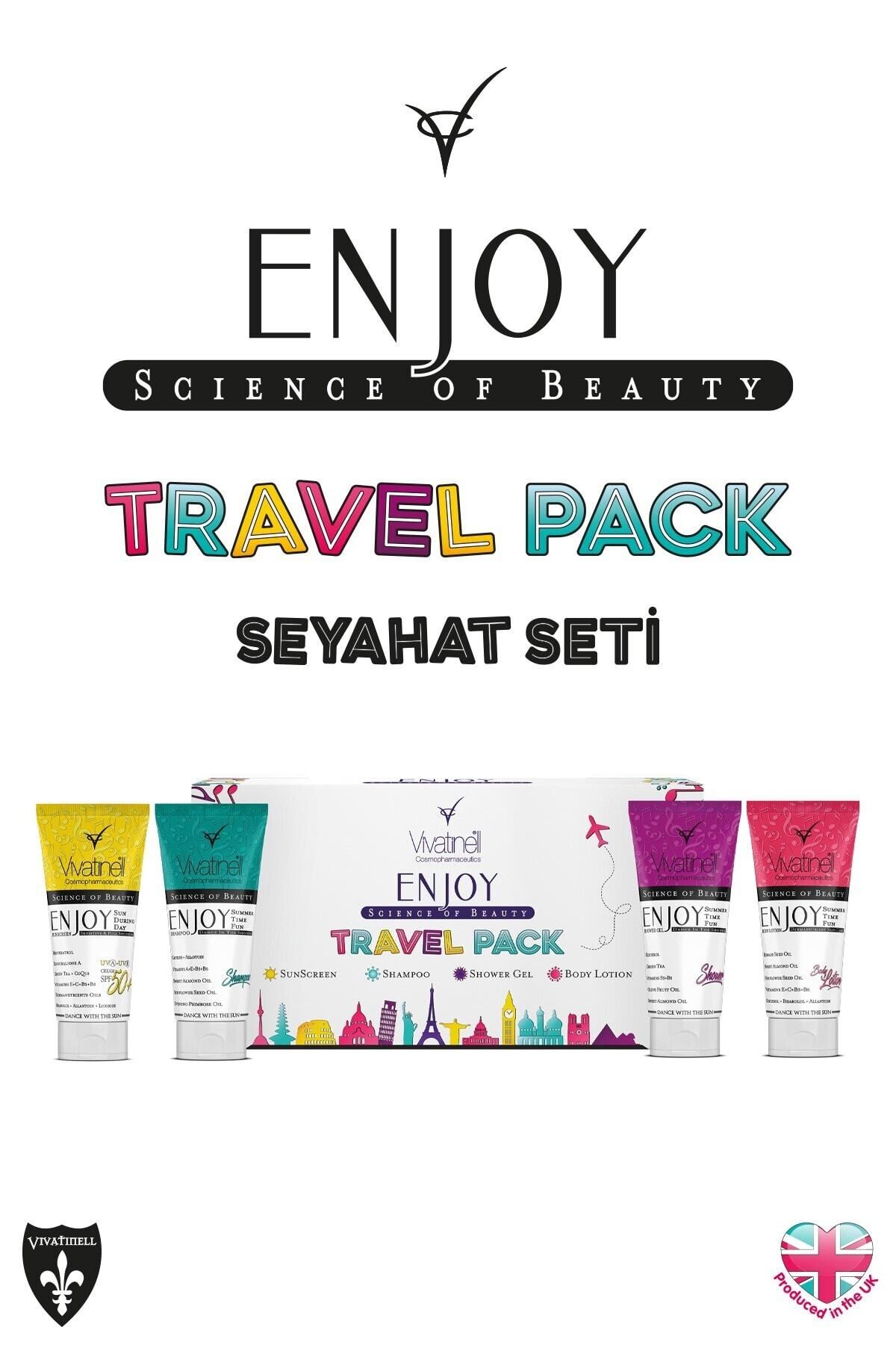 Enjoy Travel Pack Spf 50+ Güneş Kremi & Şampuan & Duş Jeli & Vücut Losyonu 4 x 100 ml 5060409581925