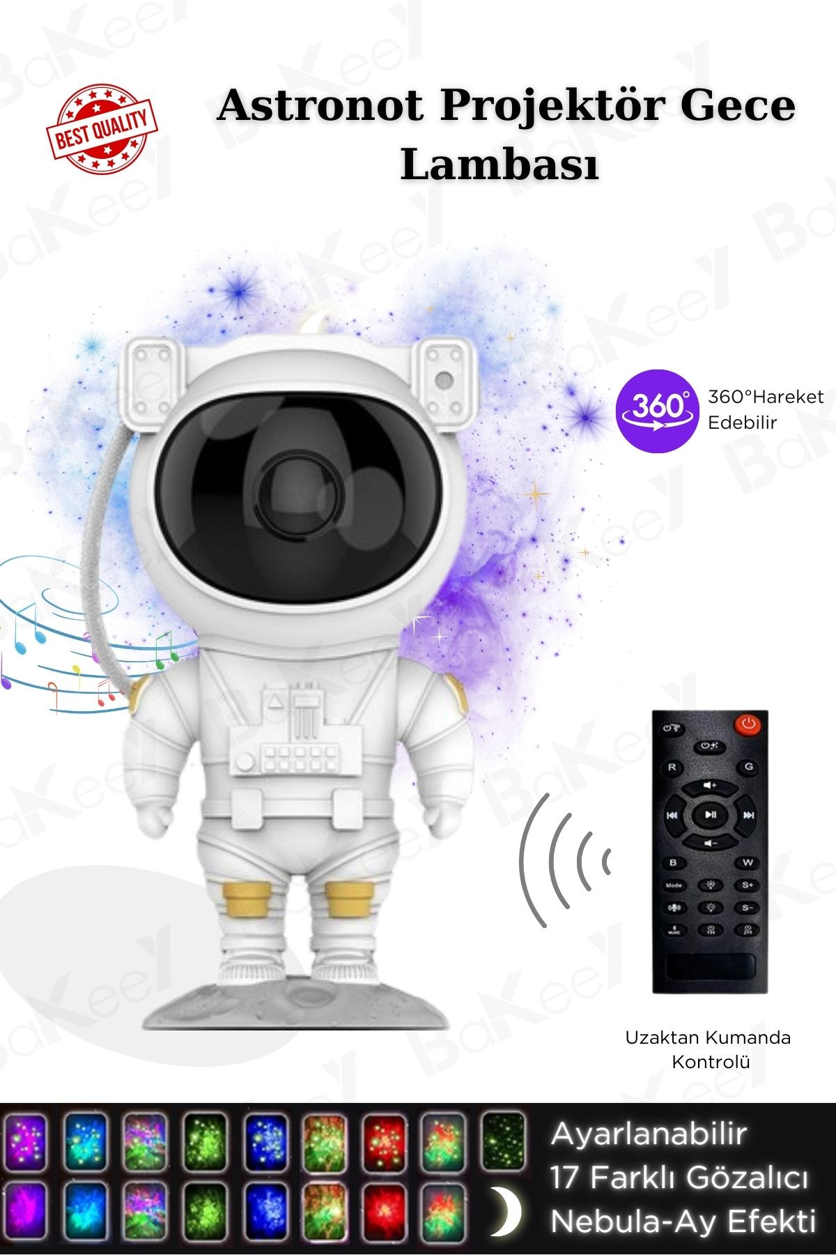 Bakeey Astronot Gece Lambası Yıldızlı Projeksiyon Cihazı Tavan Aydınlatma Masa Ev Çocuk Oda Dekorasyon