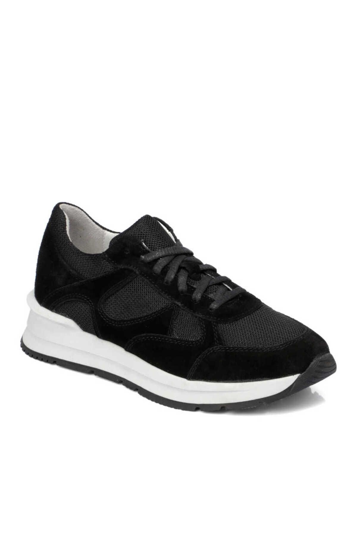 Tergan Siyah Deri-Tekstil Kadın Sneaker - K23I1AY66667-A01