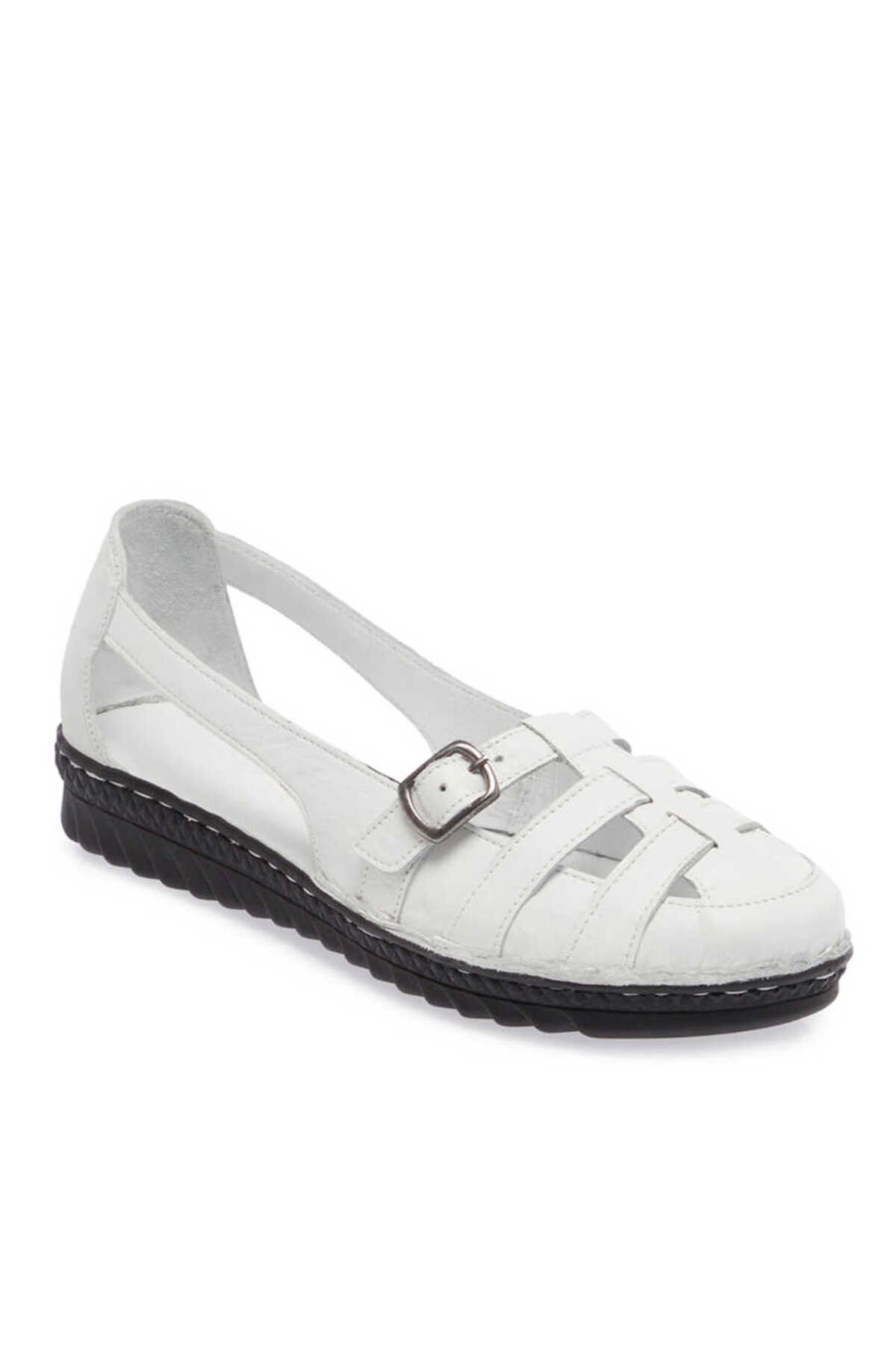 Tergan Beyaz Deri Kadın Casual Ayakkabı - K23I1AY66519-A26