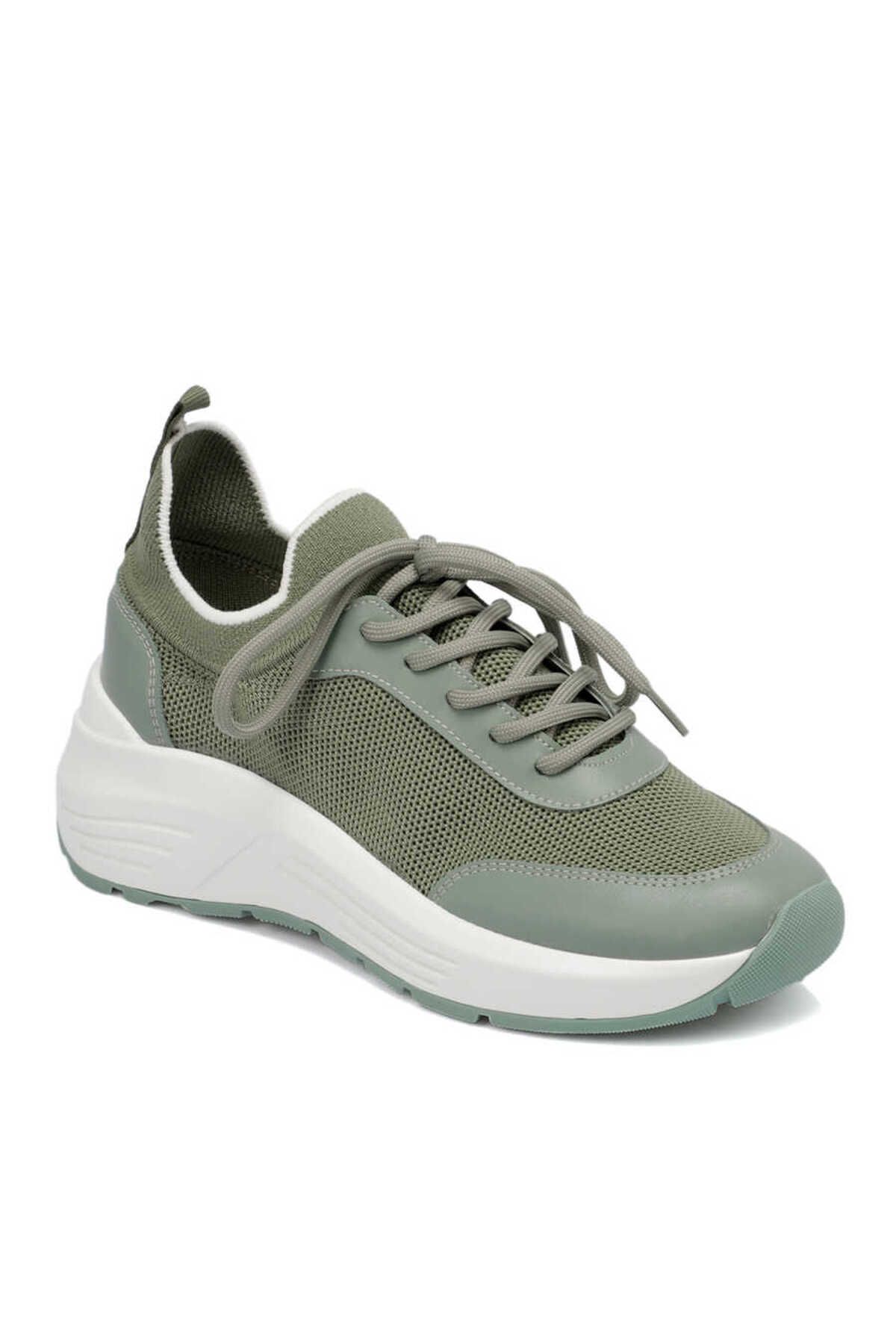 Tergan Yeşil Vegan-Tekstil Kadın Sneaker - K23I1AY66677-R91