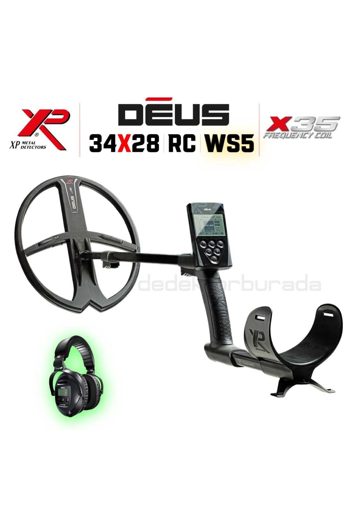 xp Deus Dedektör - 34x28cm X35 Başlık, WS5 Kulaklık, Ana Kontrol Ünitesi