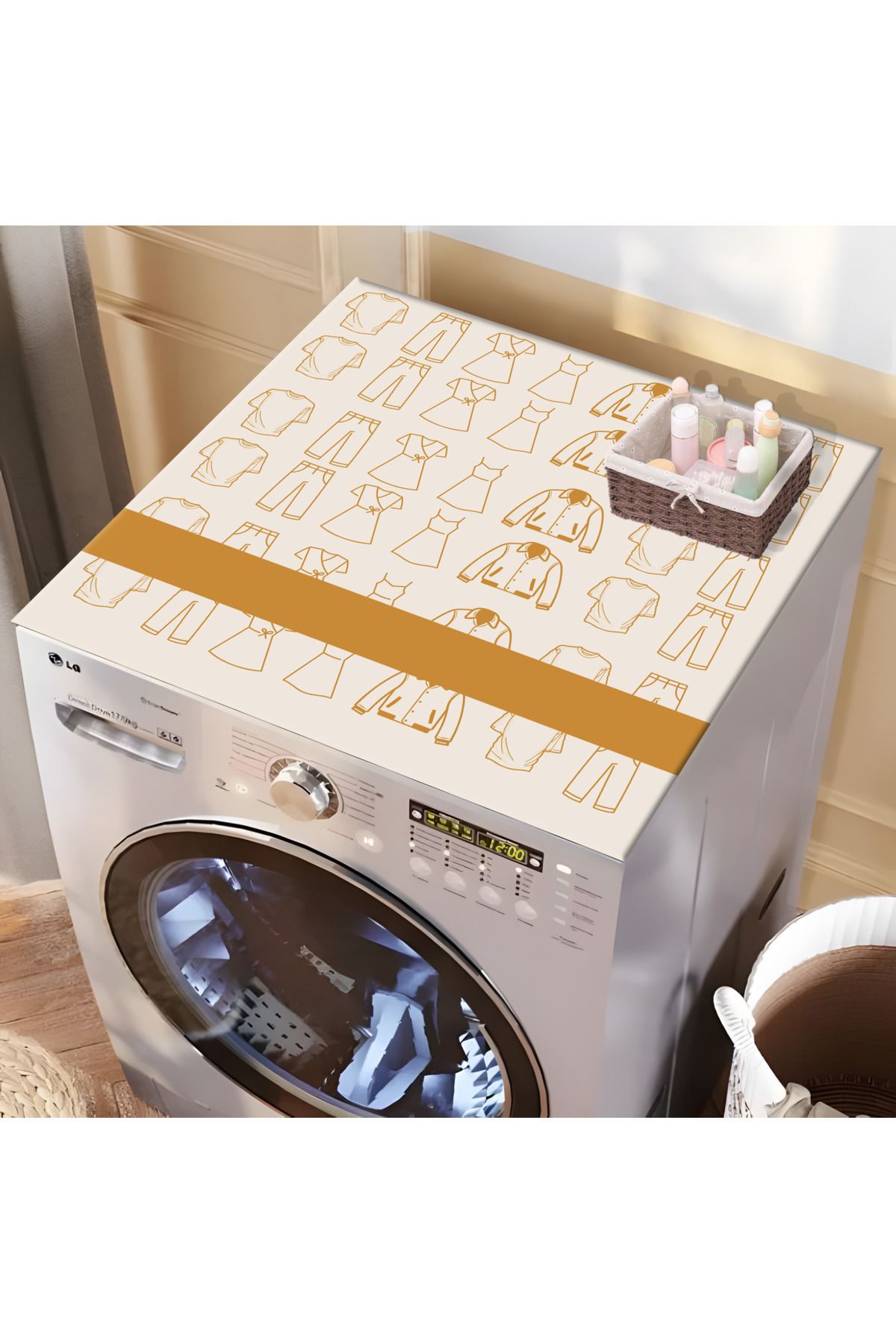 Getcarpet Çamaşır Makinesi Kurutma Makinesi Örtüsü Koruma Pedi Sıvı Geçirmez Matı Kaymaz Yıkanabilir