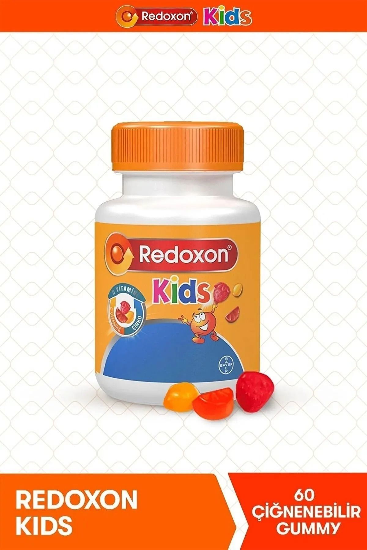 Redoxon Kids 60 Çiğnenebilir Gummy Çocuklar İçin C Vitamini, D Vitamini Ve Çinko