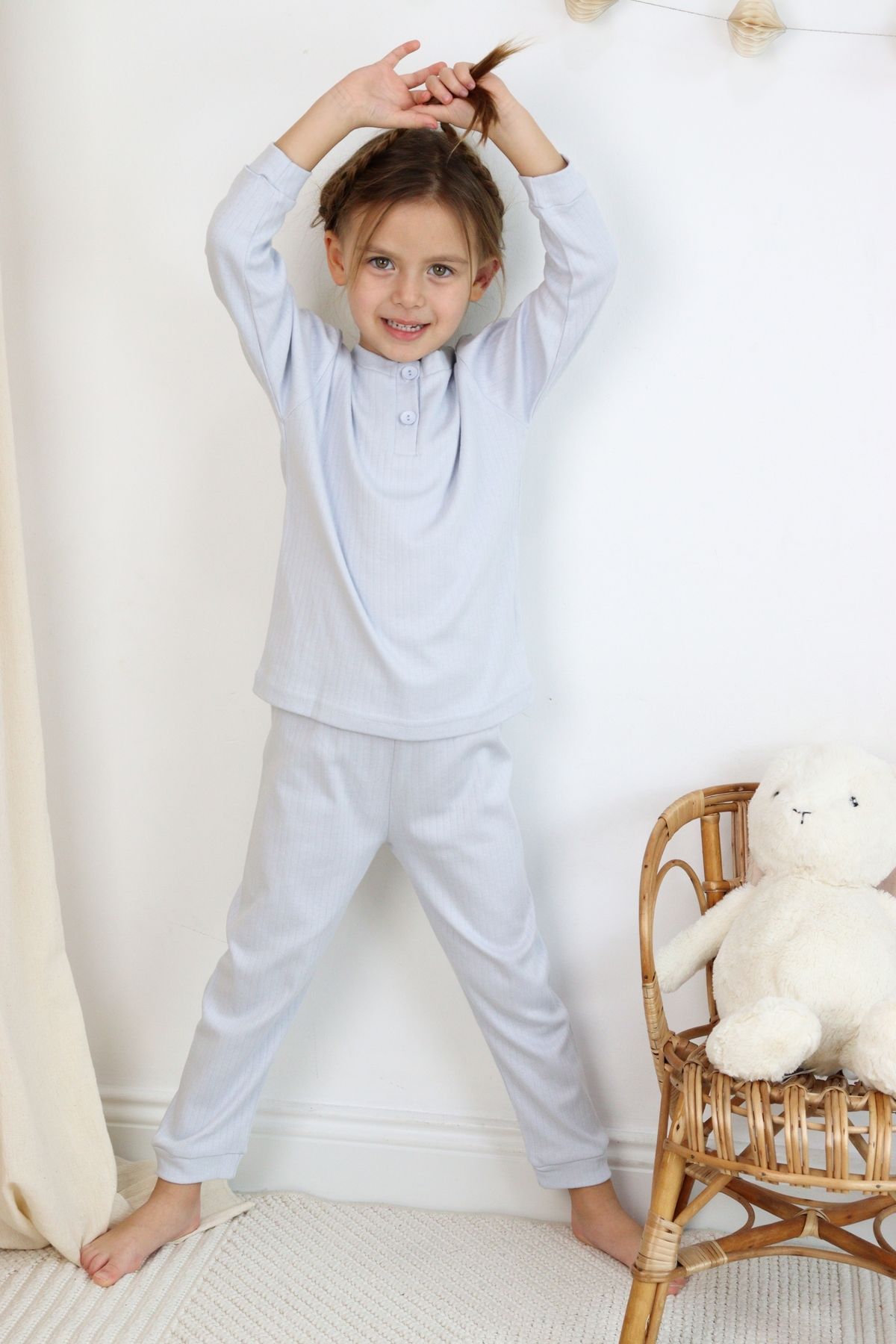 HARİKA KİDS Kız-Erkek (Unisex) Çocuk İnterlok Kumaş Orta Kalınlıkta Pamuklu Pijama Takımı