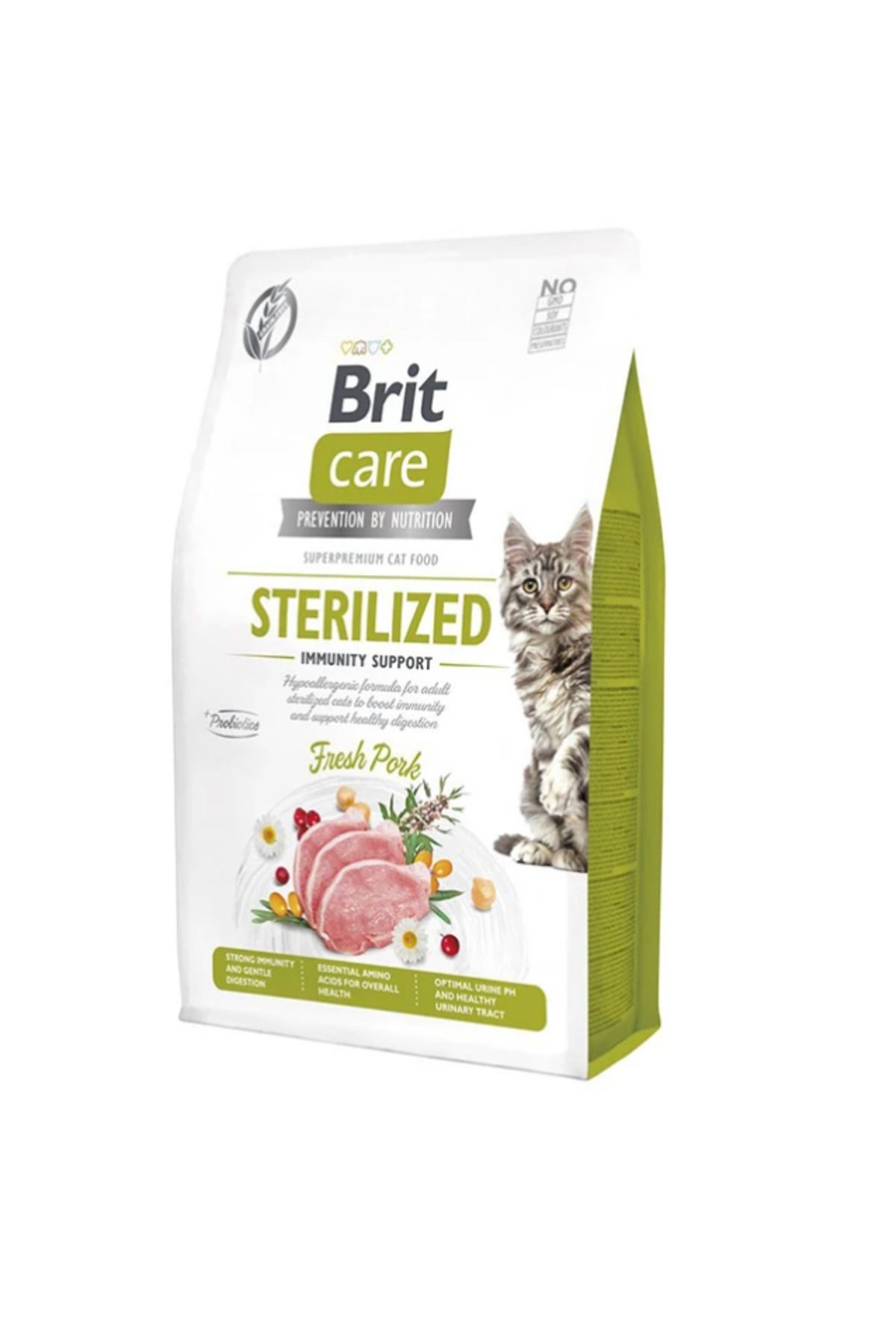 Brit Care Grain-Free Immunity Support Kısırlaştırılmış Yetişkin Kedi Maması 2 Kg + 1 Adet Saovet Pas