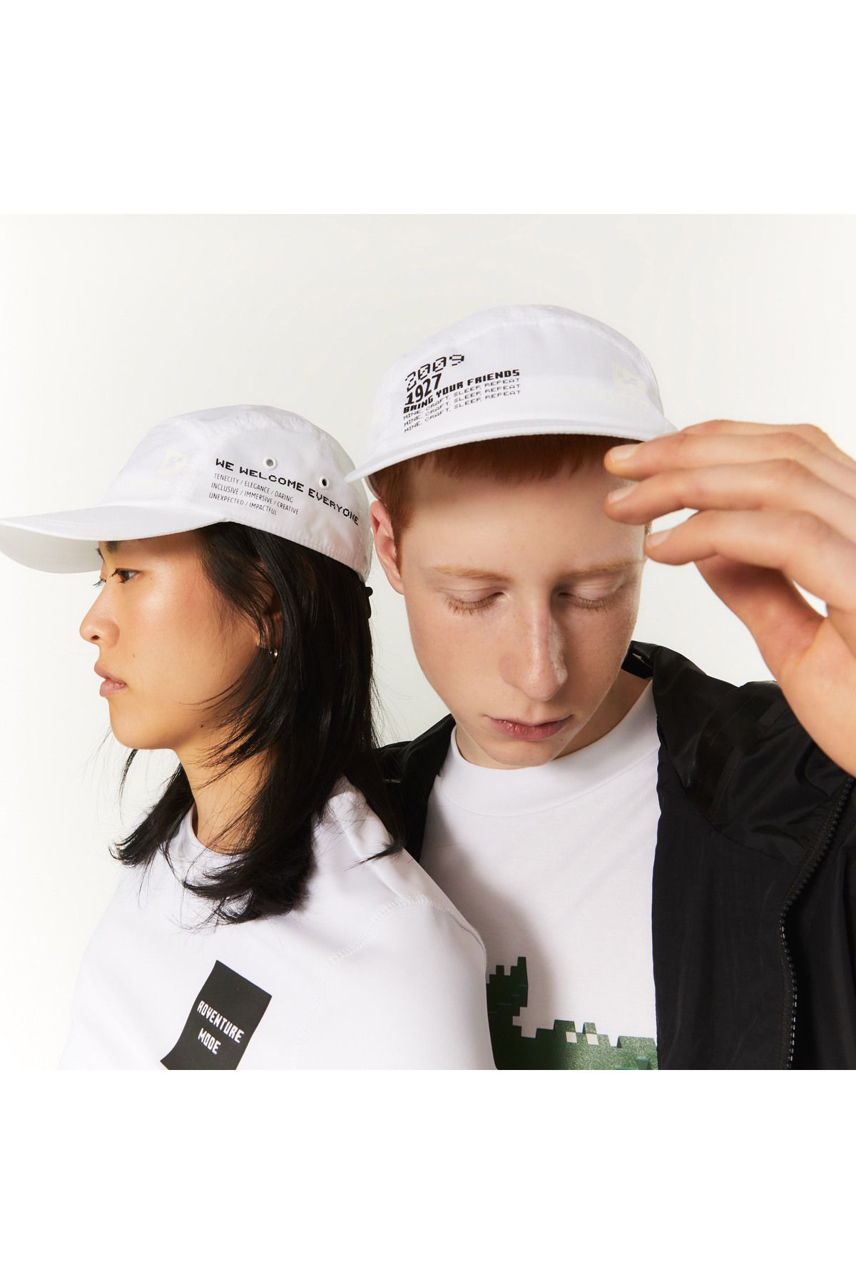 Lacoste X Minecraft Unisex Baskılı Beyaz Şapka