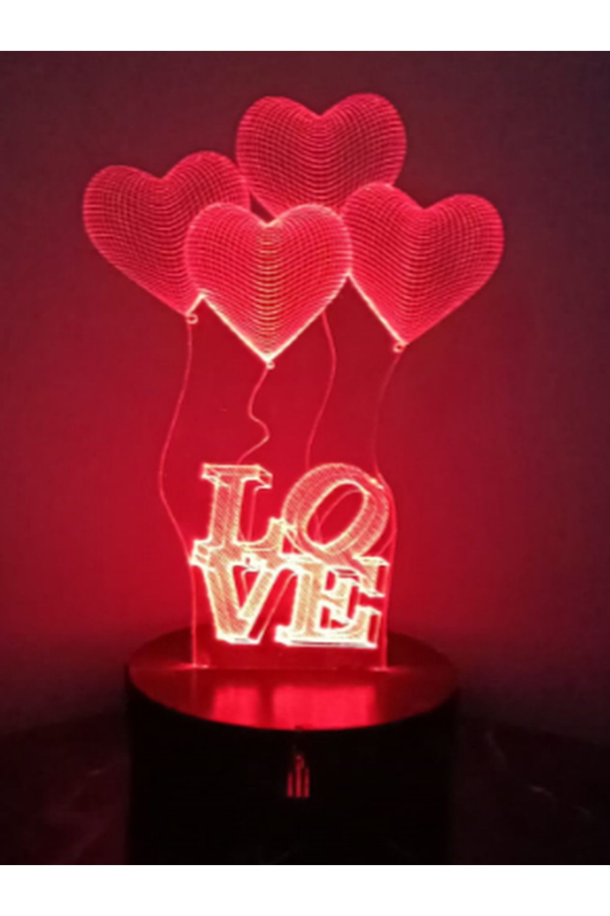 Kolge Kişiye Özel Hediye Love Kırmızı Lamba Sevgiliye Hediye & Arkadaşa Hediye