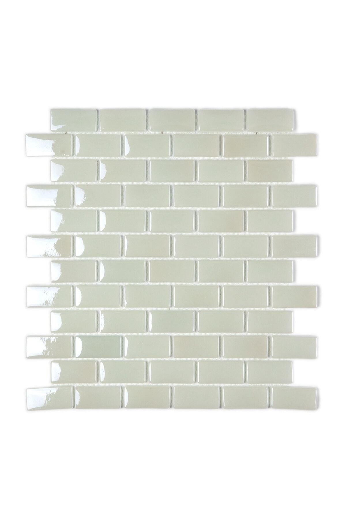 MozaiKristaL Mutfak Tezgah Arası Ve Tüm Yüzeyler Için 25x50x5 Mm Beyaz Cam Mozaik (1 KOLİ=1 M2 FİYATIDIR)