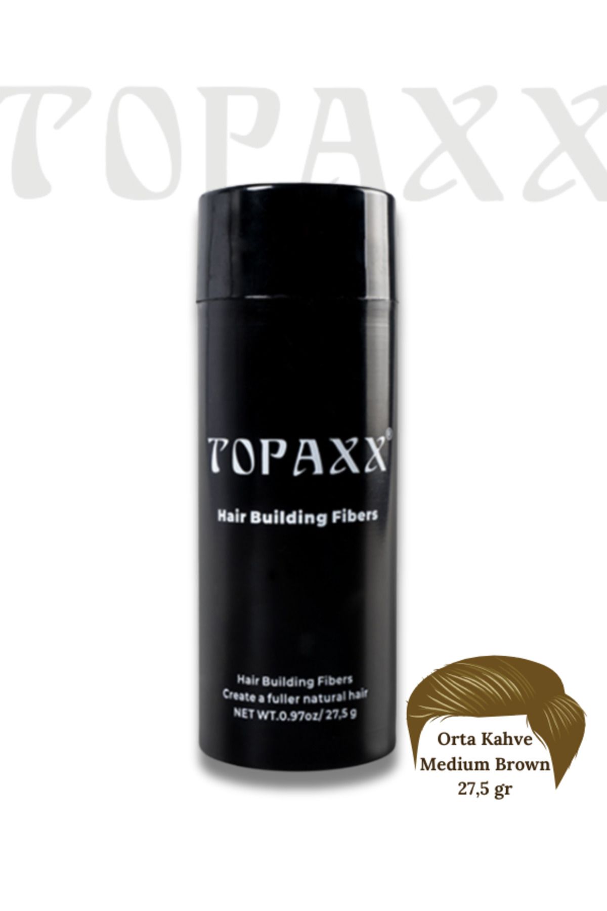 Topaxx Orta Kahve/medium Brown Saç Dolgunlaştırıcı Fiber Topik Tozu 27,5gr