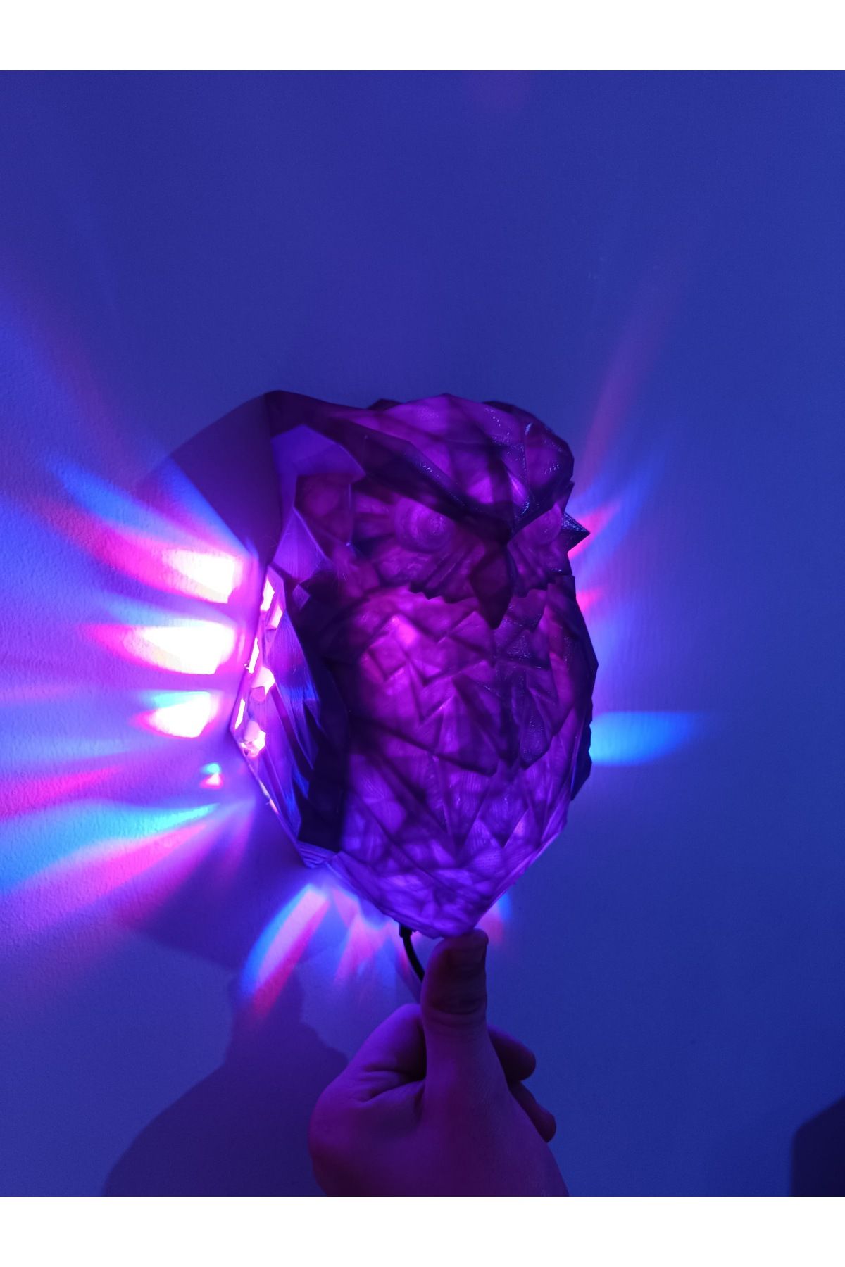 KG Tasarım Gece Duvar Lambası Baykuş Işıklı 3D