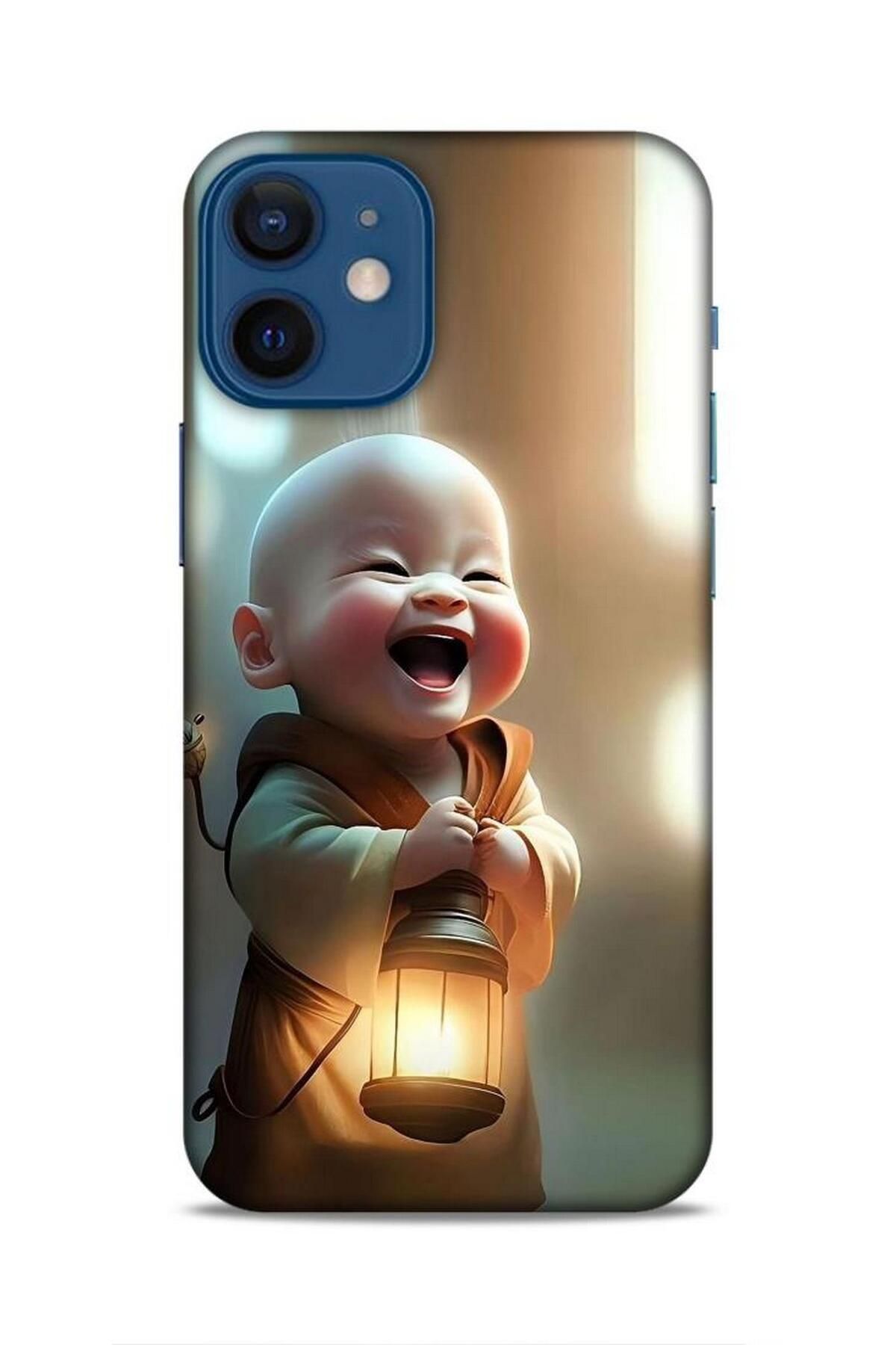 Lopard Apple iPhone 12 Mini  Uyumlu Kılıf Caliburn 27 Lazer Kesim Magsafe Silikon Asya Bebek