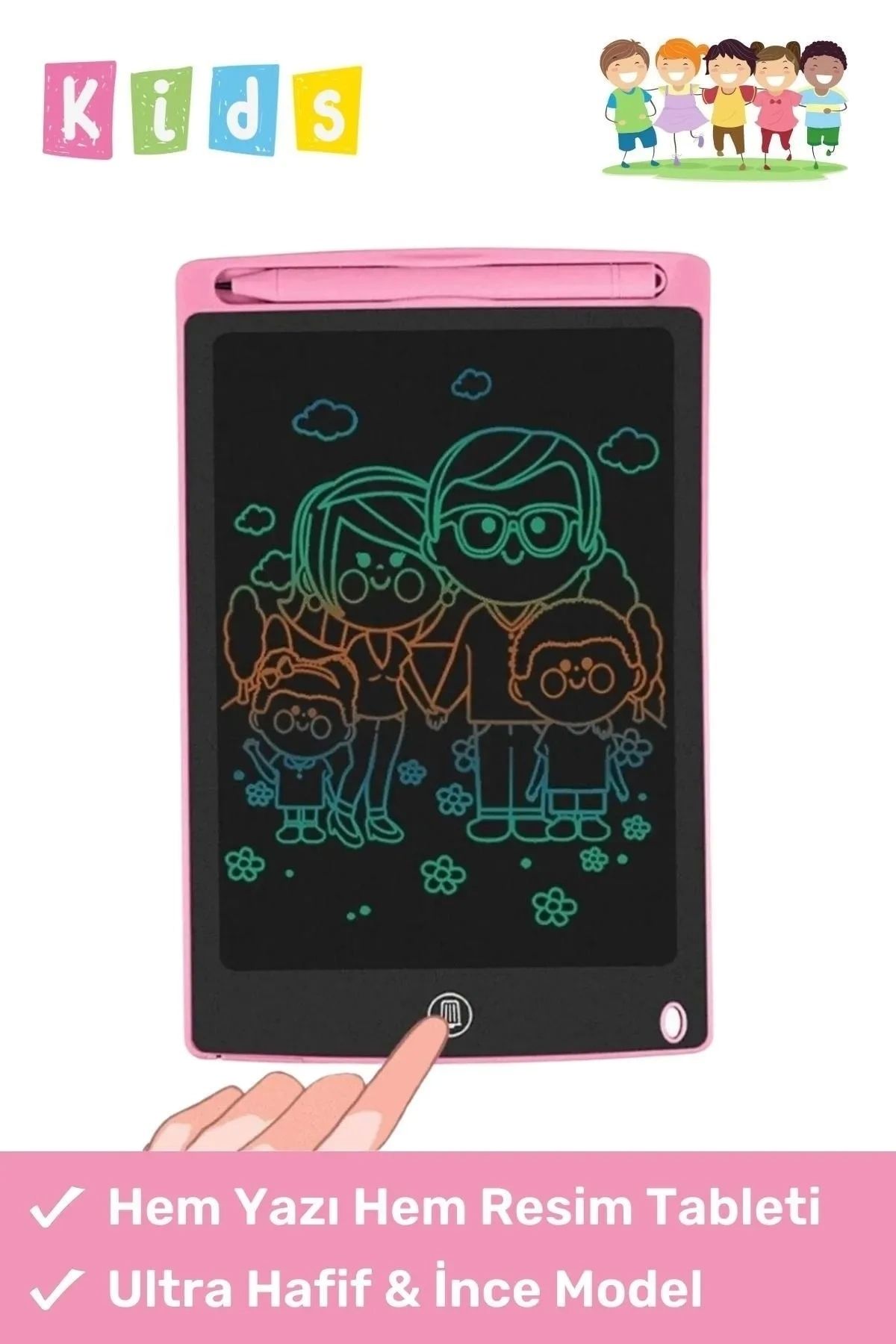 Noriyen Lcd Ekranlı Kalemli Dijital Çizim Tableti Yazı Tahtası Boyama Resim Için Akıllı Çocuk Tablet 8,5 Inç