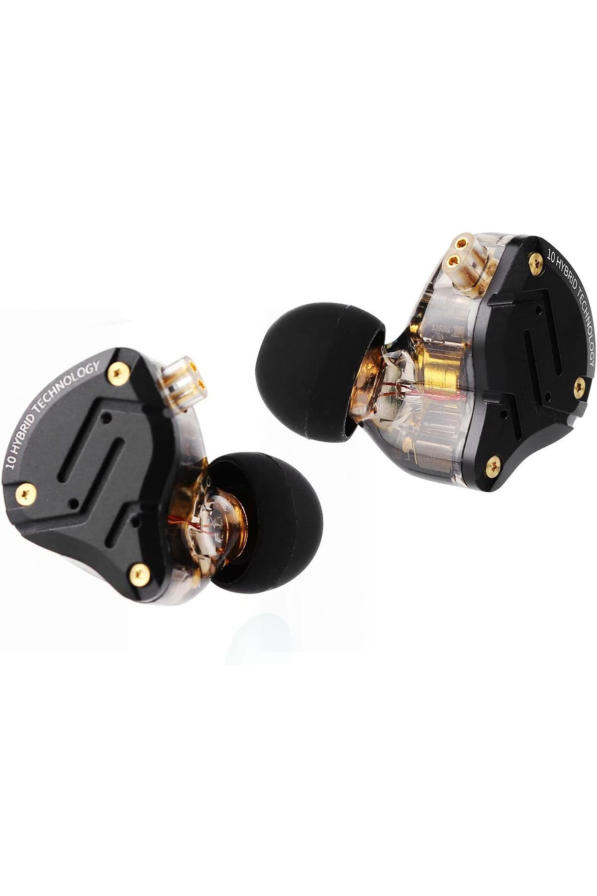 LINSOUL KZ ZS10 Pro 4BA + 1DD  Uyumlu Hibrit Kulak İçi HiFi Metal Kulaklık, Paslanmaz Çelik Ön Plakalı