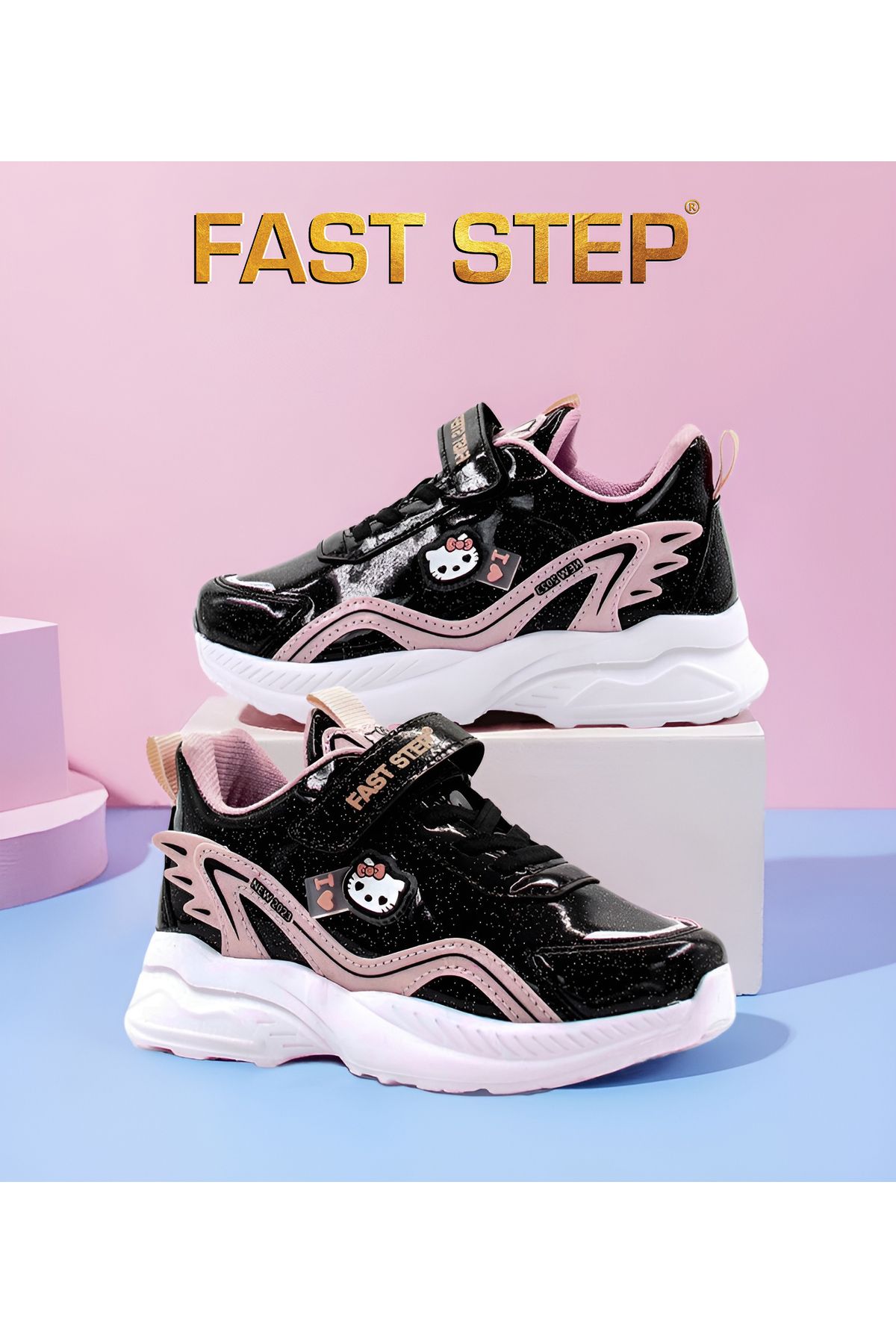 Fast Step Unisex Spor Rahat Taban Hafif Sneaker Cırt Cırtlı Yazlık Çocuk Ayakkabı 615xca1907