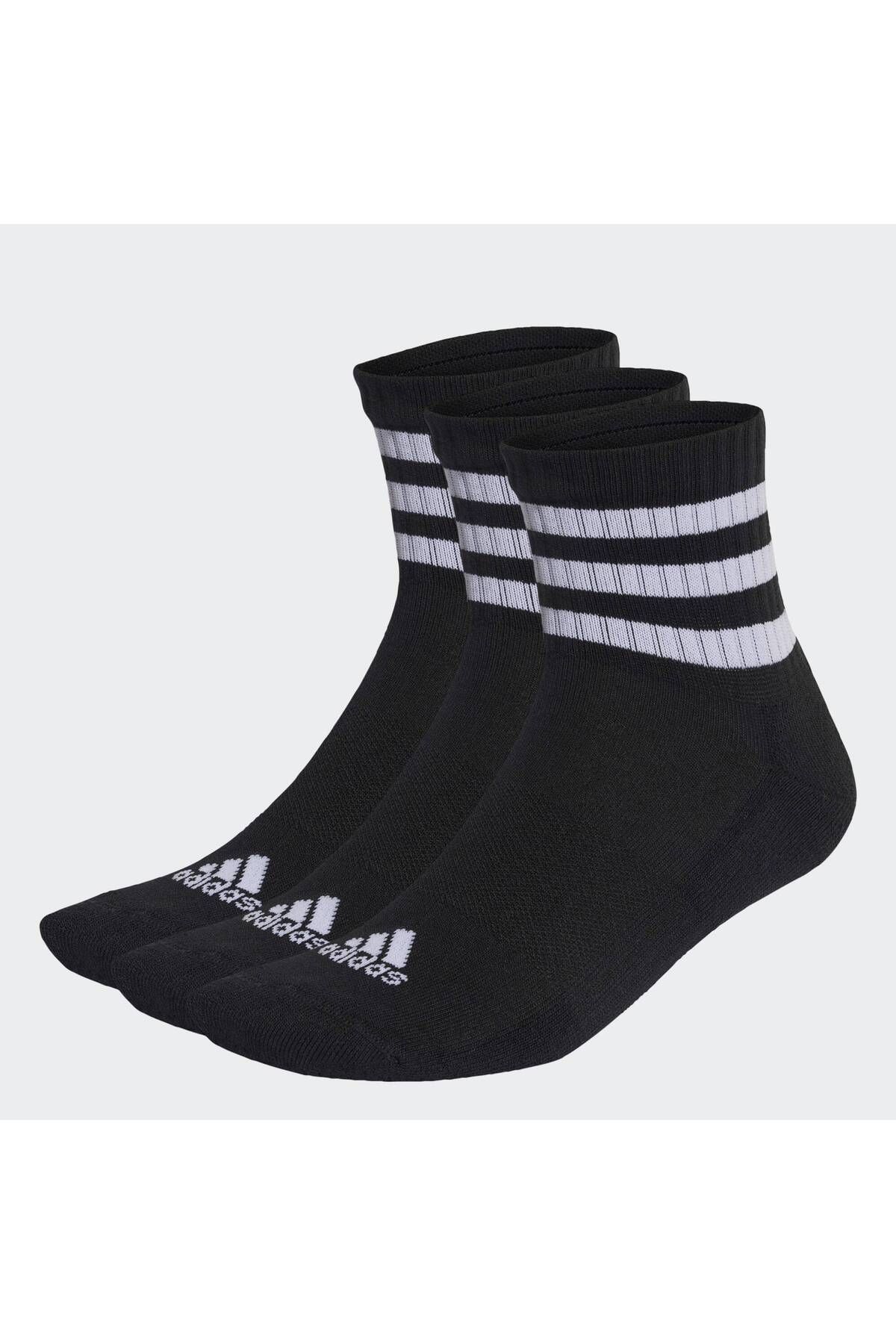 adidas 3-Stripes Sportswear Yastıklamalı Yarım Bilekli Çorap - 3 Çift