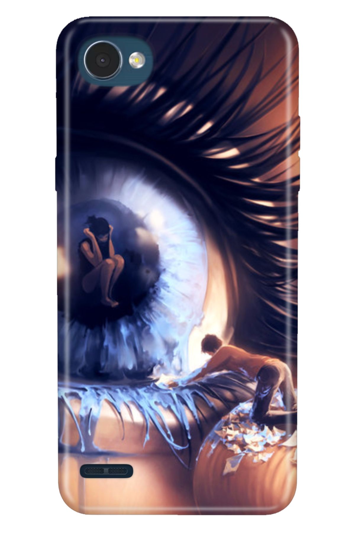 LG Q6 Uyumlu Kılıf Mia Serisi Desenli Esnek Silikon - Aşk Gözyaşı