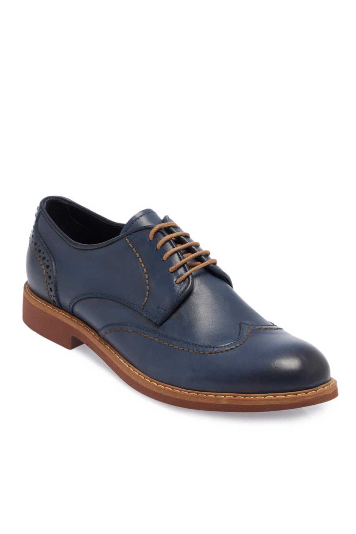 Tergan Mavi Deri Erkek Klasik Ayakkabı - E23I1AY56155-I1Z