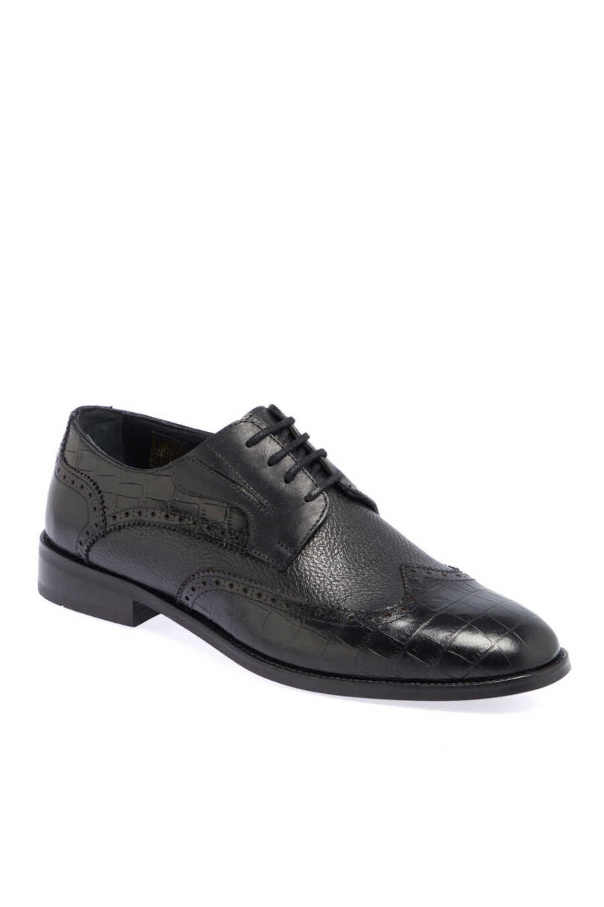 Tergan Siyah Deri Erkek Klasik Ayakkabı - E23I1AY56335-J5M
