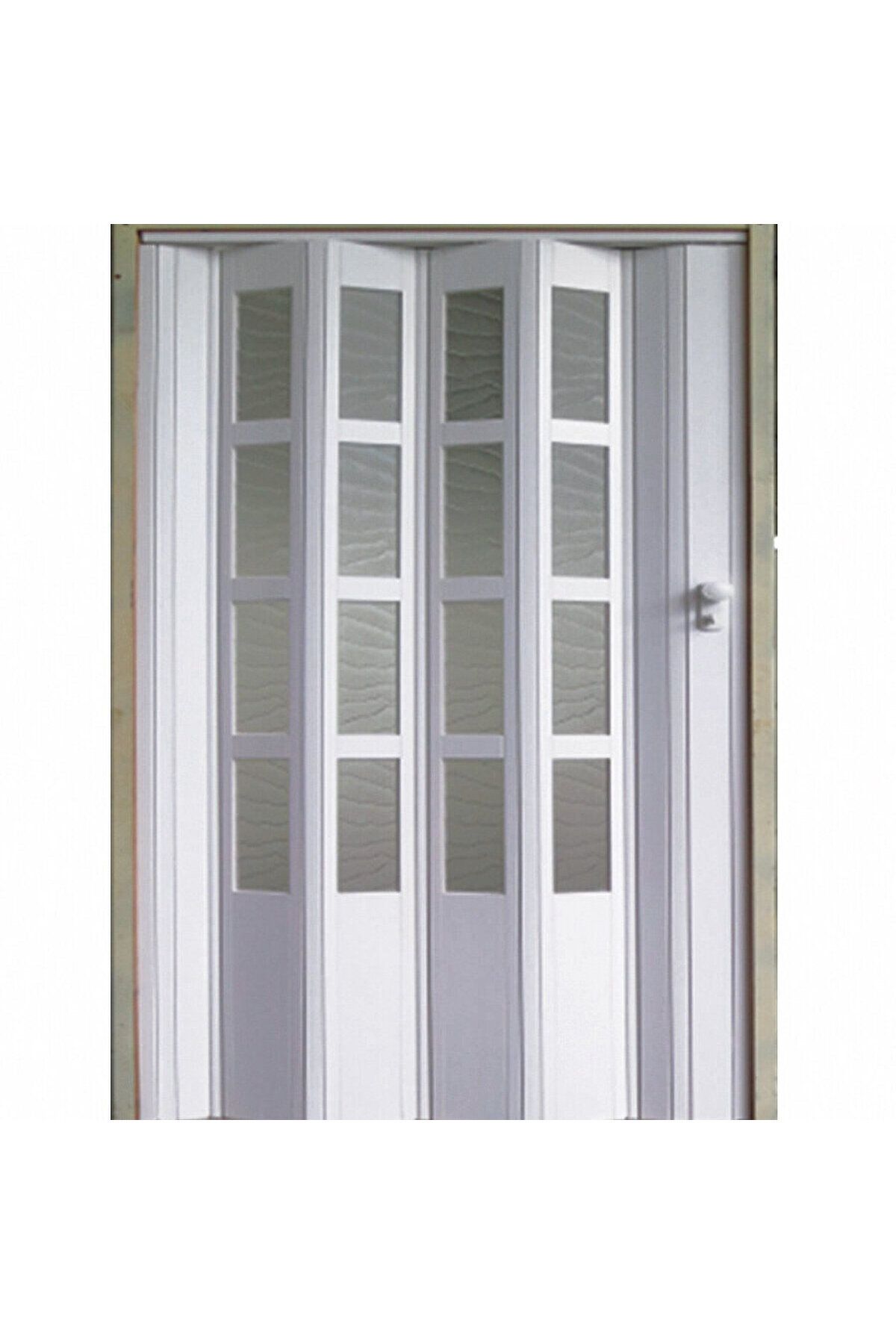 KOÇTAŞ Katlanır Kapı Camlı Beyaz 82x203cm Akordiyon Kapı Camlı Beyaz