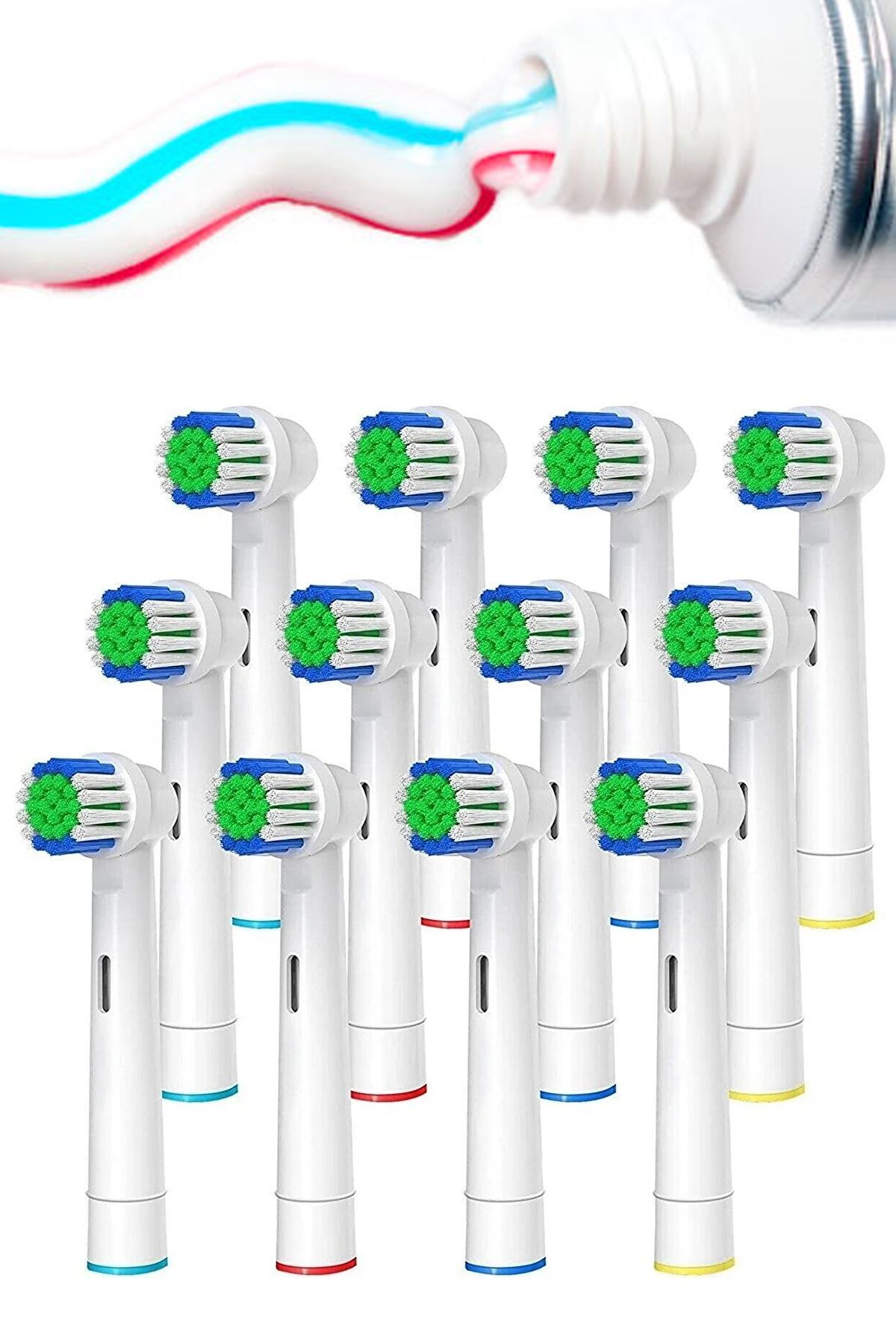 Factorial Şarjlı Elektrikli Diş Fırçaları (Braun Oral b) İle Uyumlu 12 Adet Dis Fırca Başlık Ağız Duşu