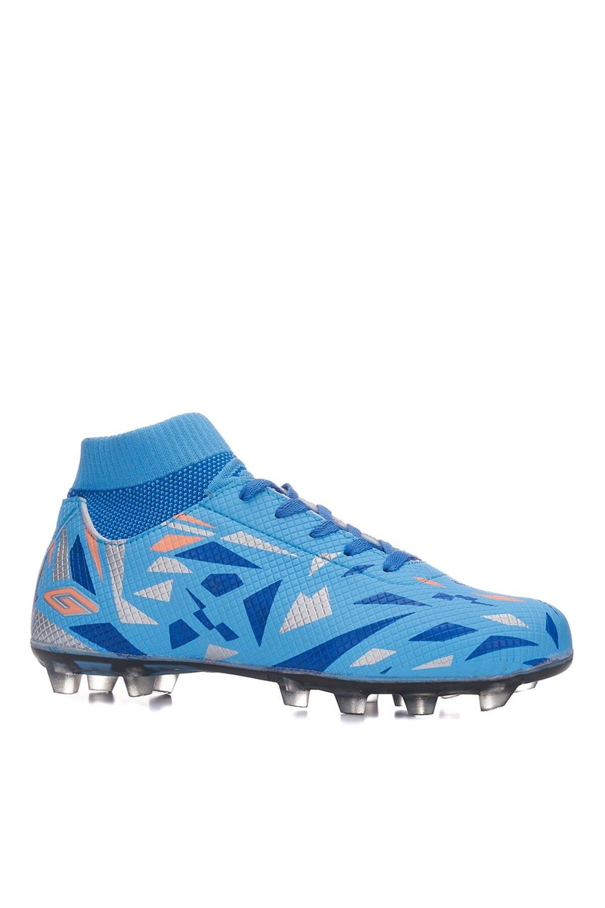 HiraLife Dugana Bilekli Çoraplı Çim Saha Dişli Halısaha Krampon Futbol Ayakkabısı 2303 Mavi
