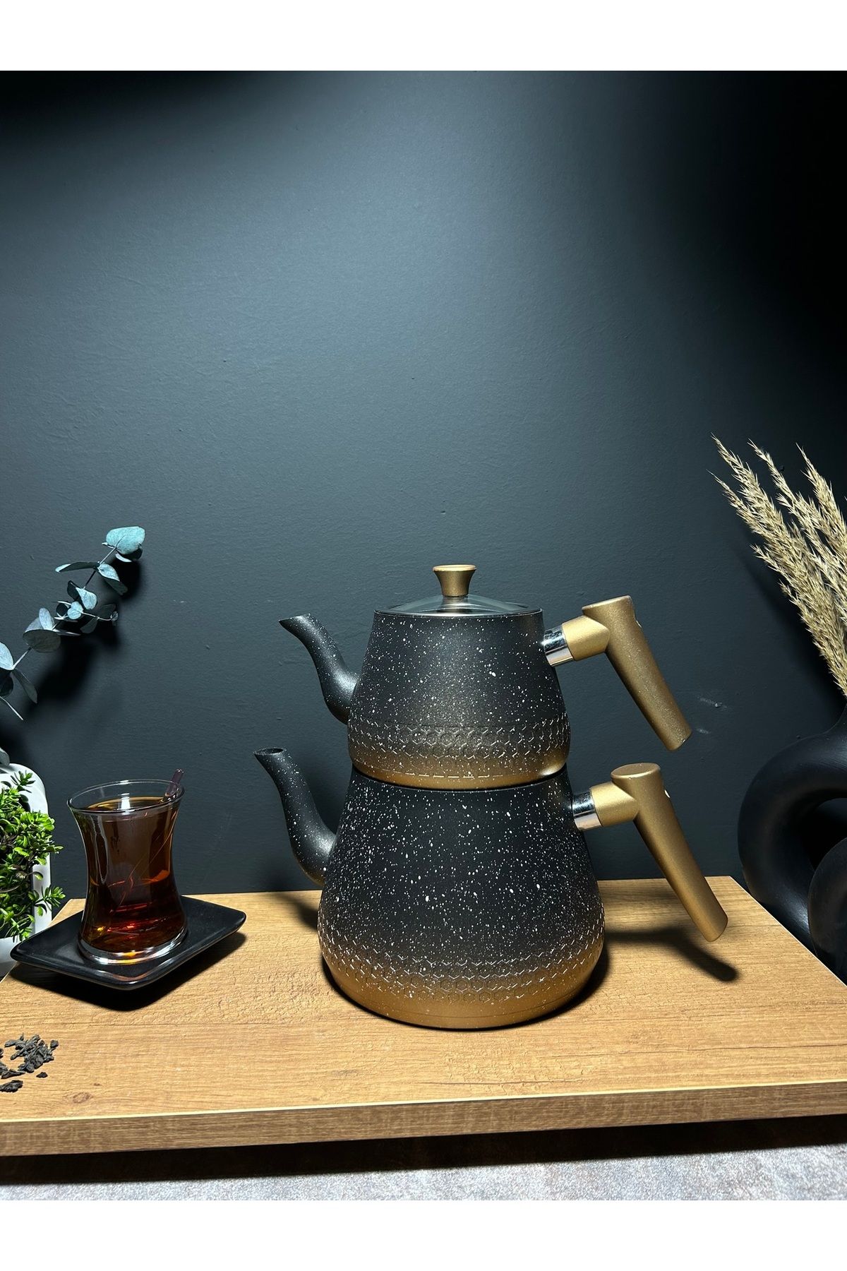 BENA LİFE Lüx Çift Renk Granit Çaydanlık Takımı