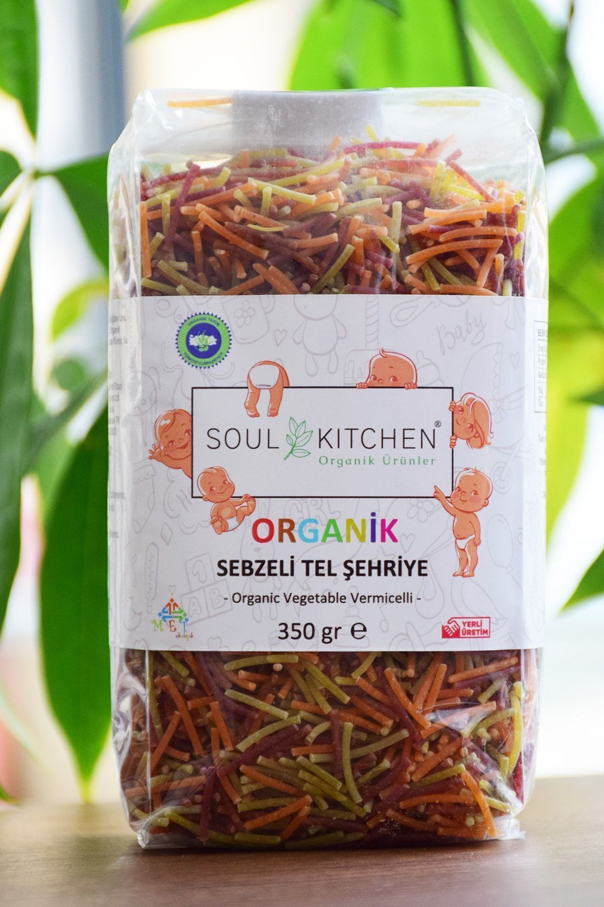 Soul Kitchen Organik Ürünler Organik Sebzeli Bebek Tel Şehriye 350gr - (İLAVE TUZSUZ) (VEGAN)
