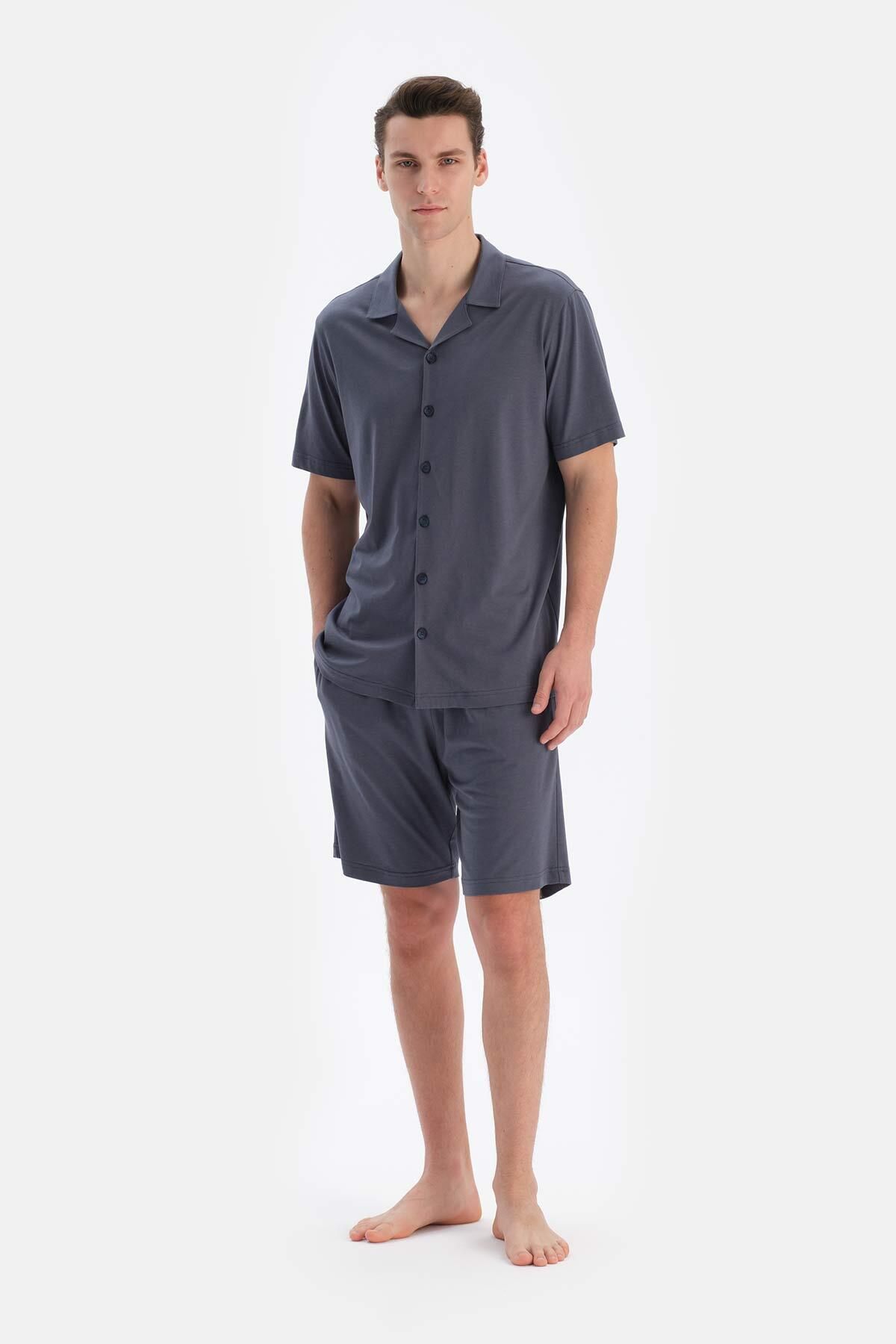 Dagi Cepli Gömlek Şort Modal Pijama Takımı