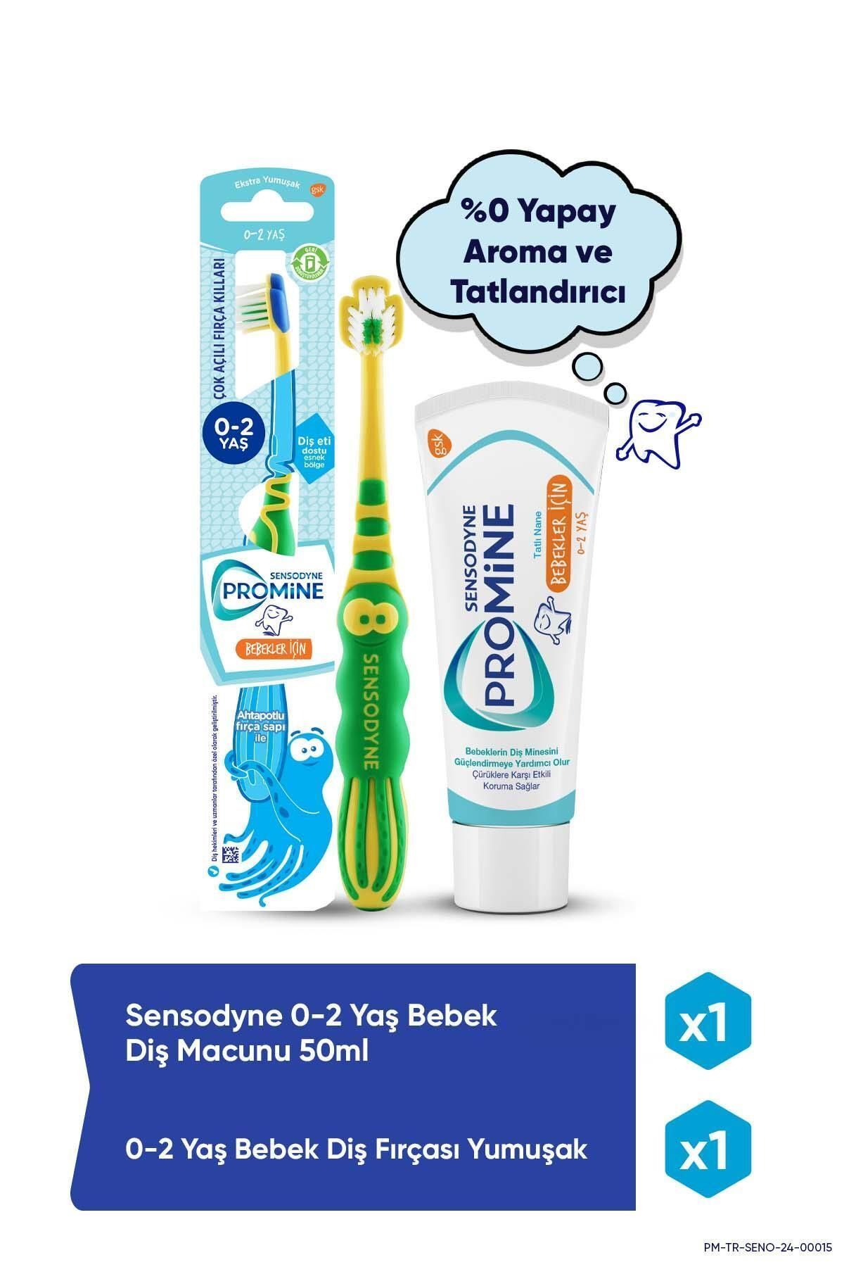 Sensodyne Promine 0-2 Yaş Aroma&Tatlandırıcı İçermeyen Bebek Diş Macunu 50ml + Yumuşak Diş Fırçası