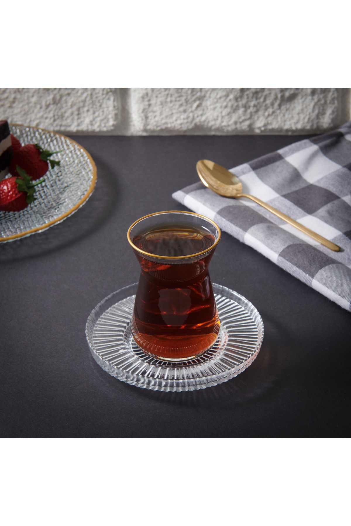 İpek Riva 14645 Cam Çay Tabağı