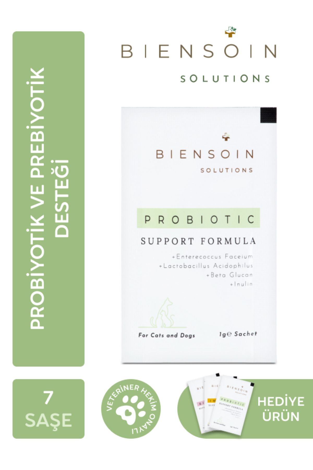 Biensoin Solutions Köpek Bağırsak Ve Sindirim Düzenleyici Probiyotik Prebiyotik Kolay Tüketilebilir 7x1gr Toz Saşe