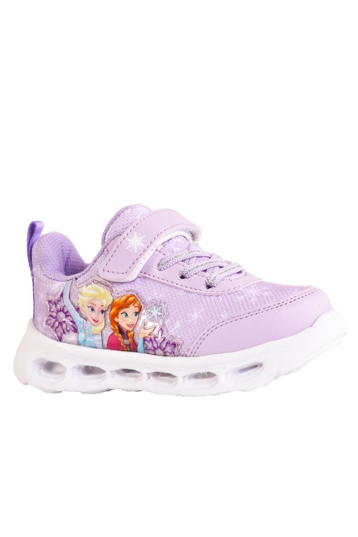 Genel Markalar Elsa Anna Kız Çocuk Işıklı Pembe / Lila Spor Ayakkabı