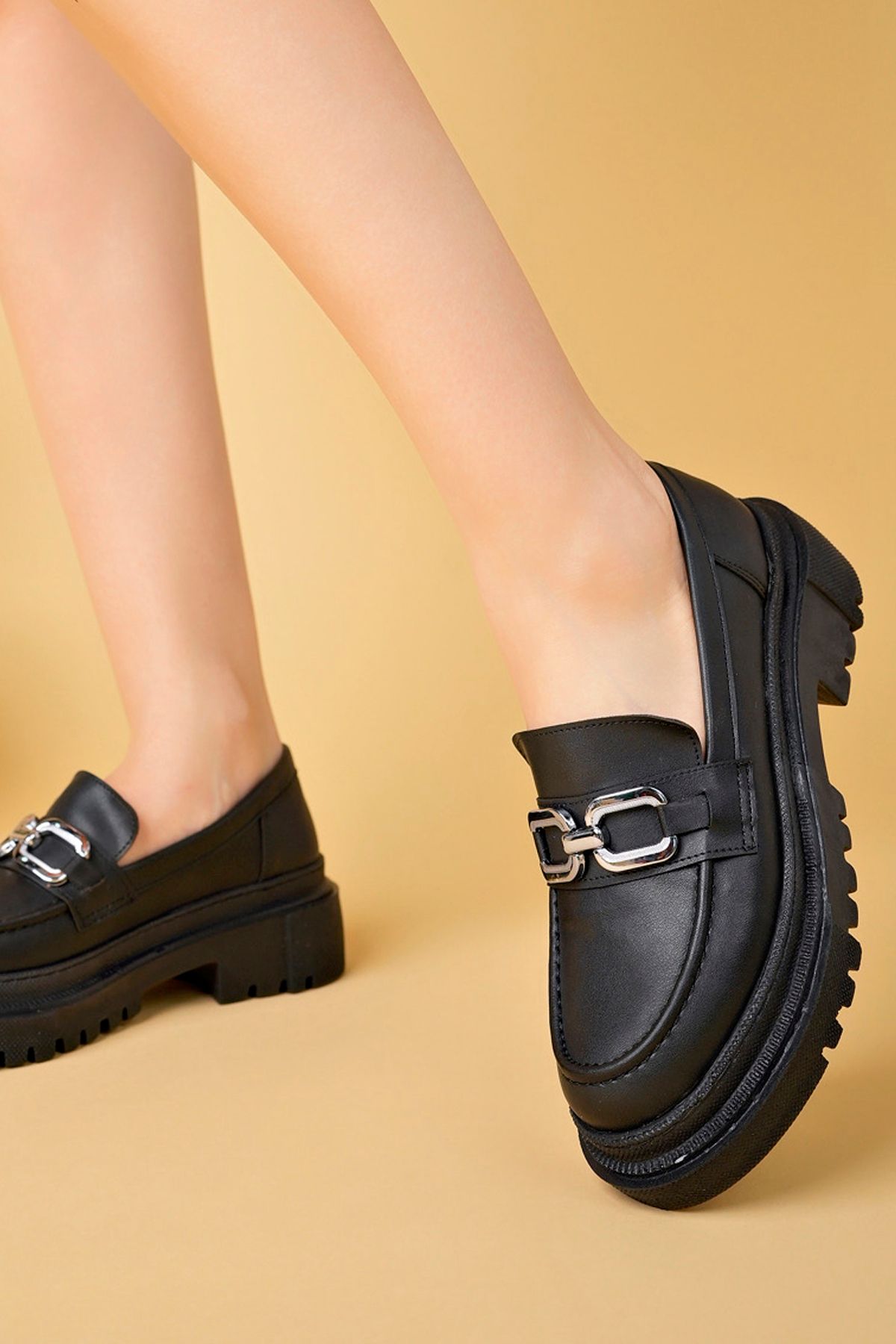 Luis Toronto Ortopedik Taban Klasik Ayakkabı Kadın Kalın Taban Loafer Ayakkabı 5