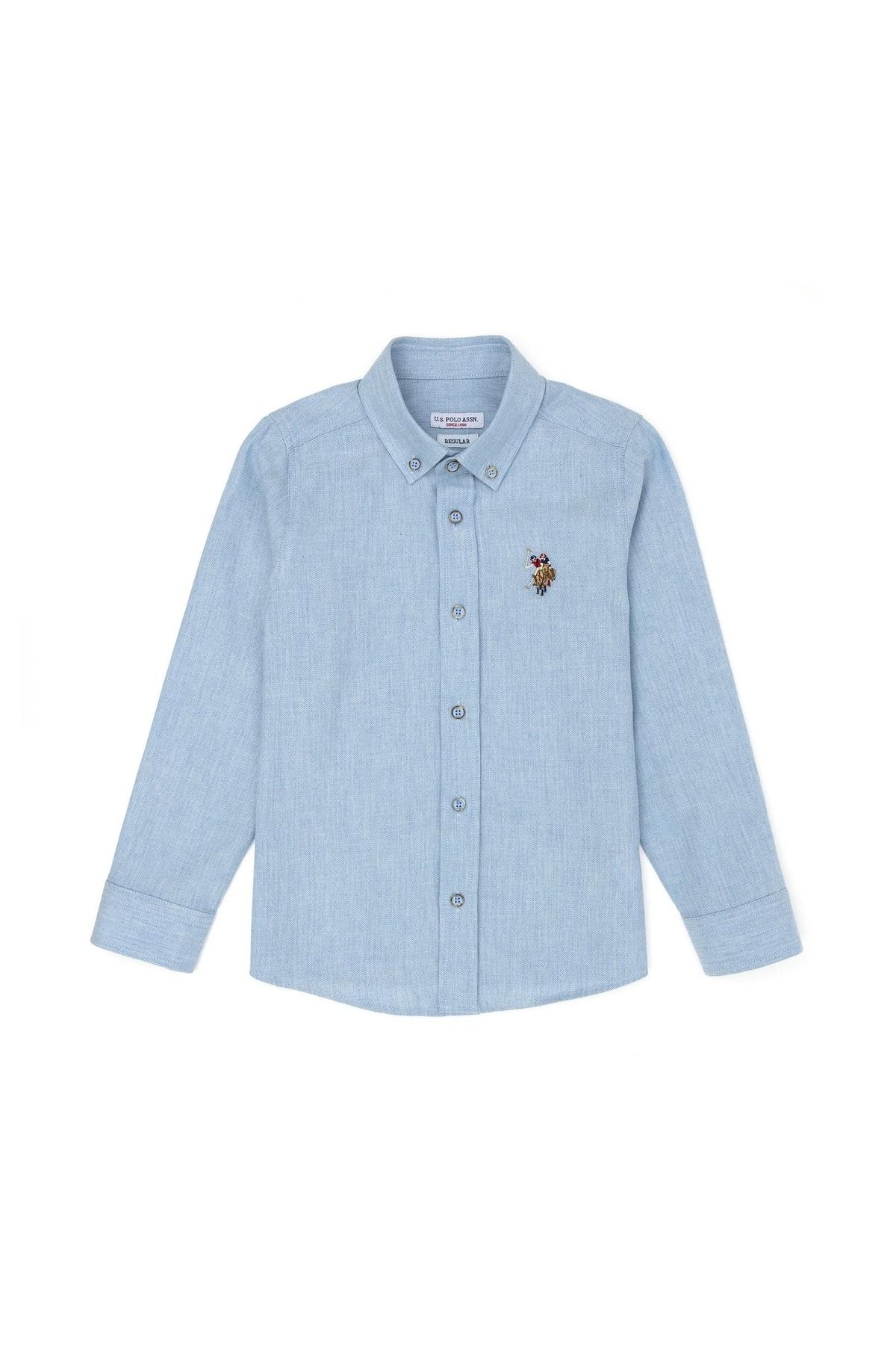 U.S. Polo Assn. Erkek Çocuk Açık Mavi Uzun Kollu Gömlek ELİFSU BUTİKHOME