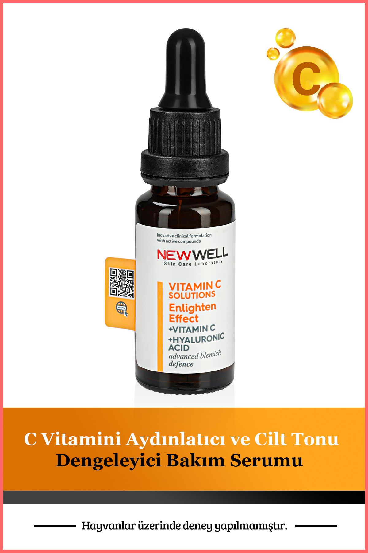 New Well C Vitamini Aydınlatıcı ve Cilt Tonu Dengeleyici Bakım Serumu 20 ML