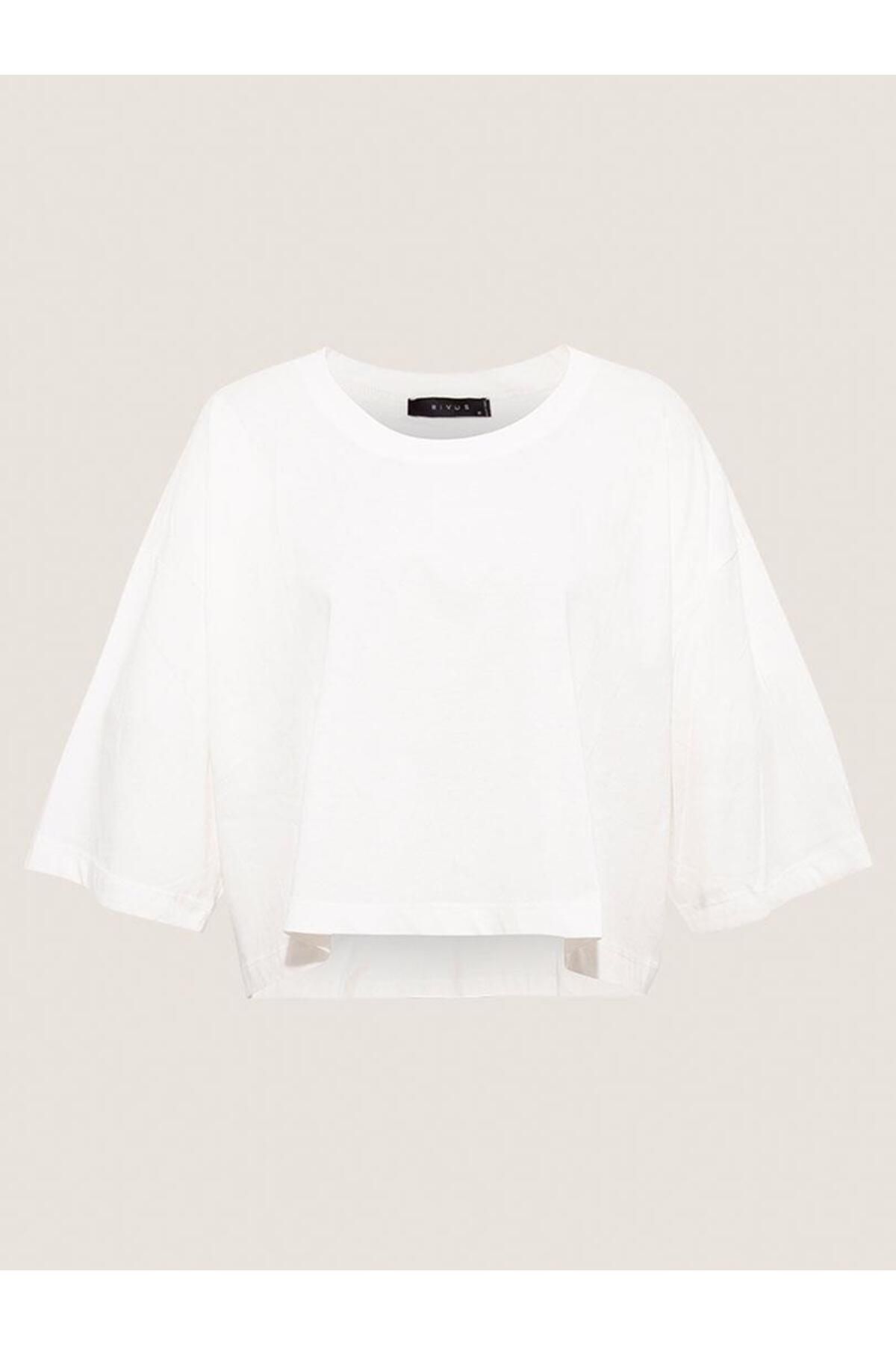 Rivus Oversize Crop T-shirt - Beyaz