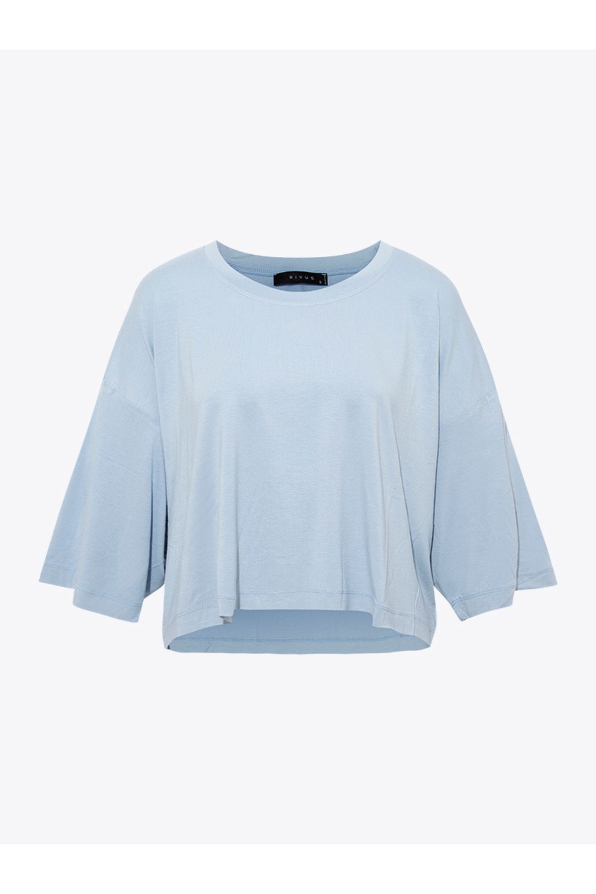 Rivus Oversize Crop T-shirt - Mavi