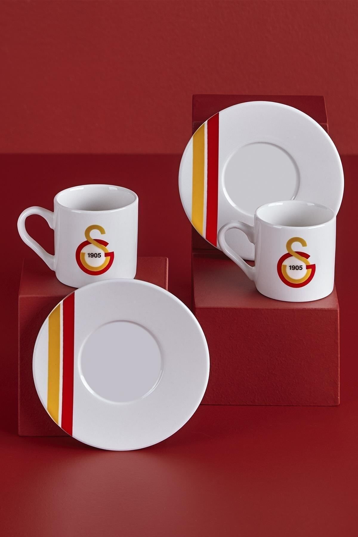 Neva Galatasaray Lisanslı Çizgili 2'li Kahve Fincan Takımı